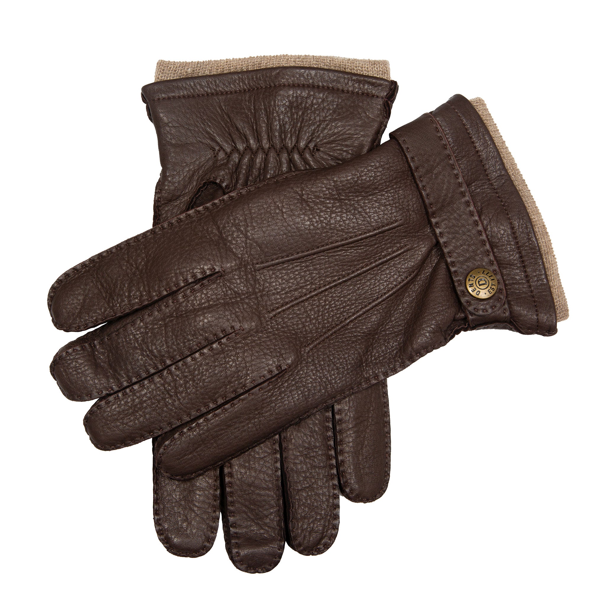 Dents Gloves Deerskin and Cashmere dark brown