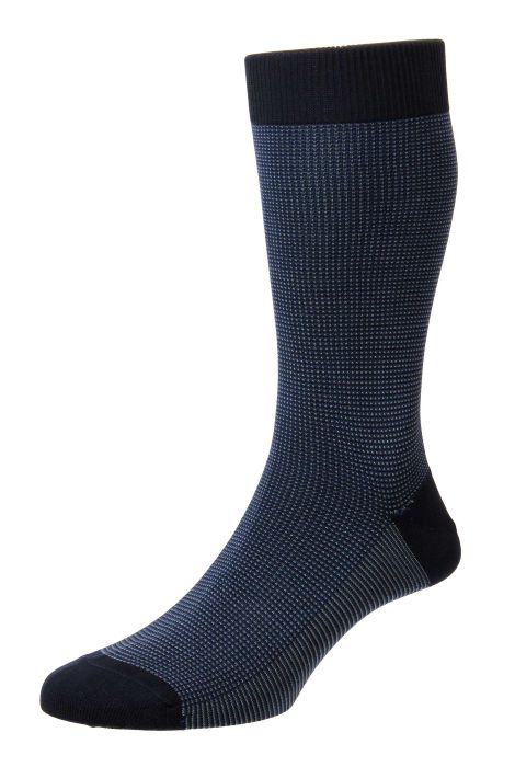 Sock Birdseye Cotton Navy