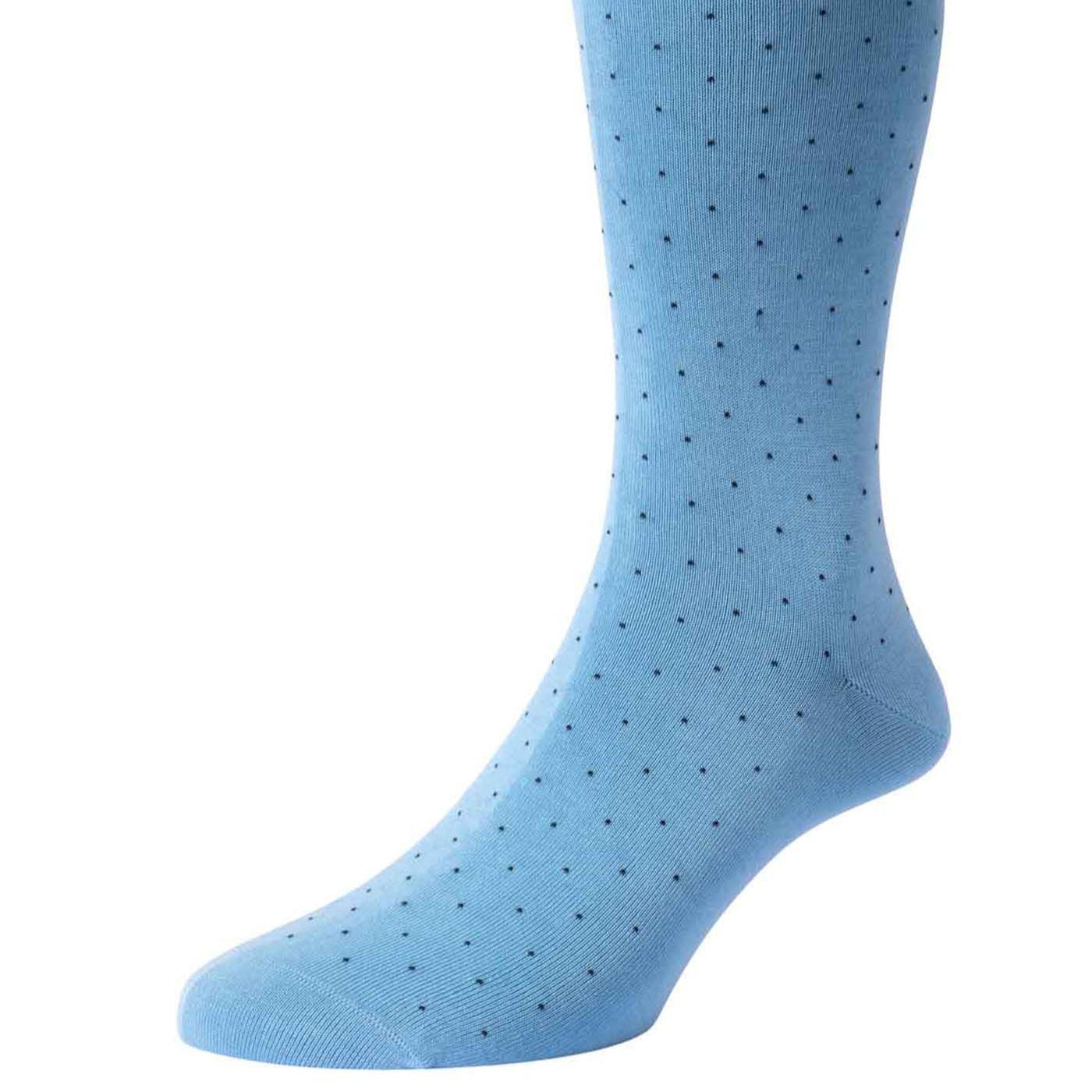 Sock Cotton Pindot Navy