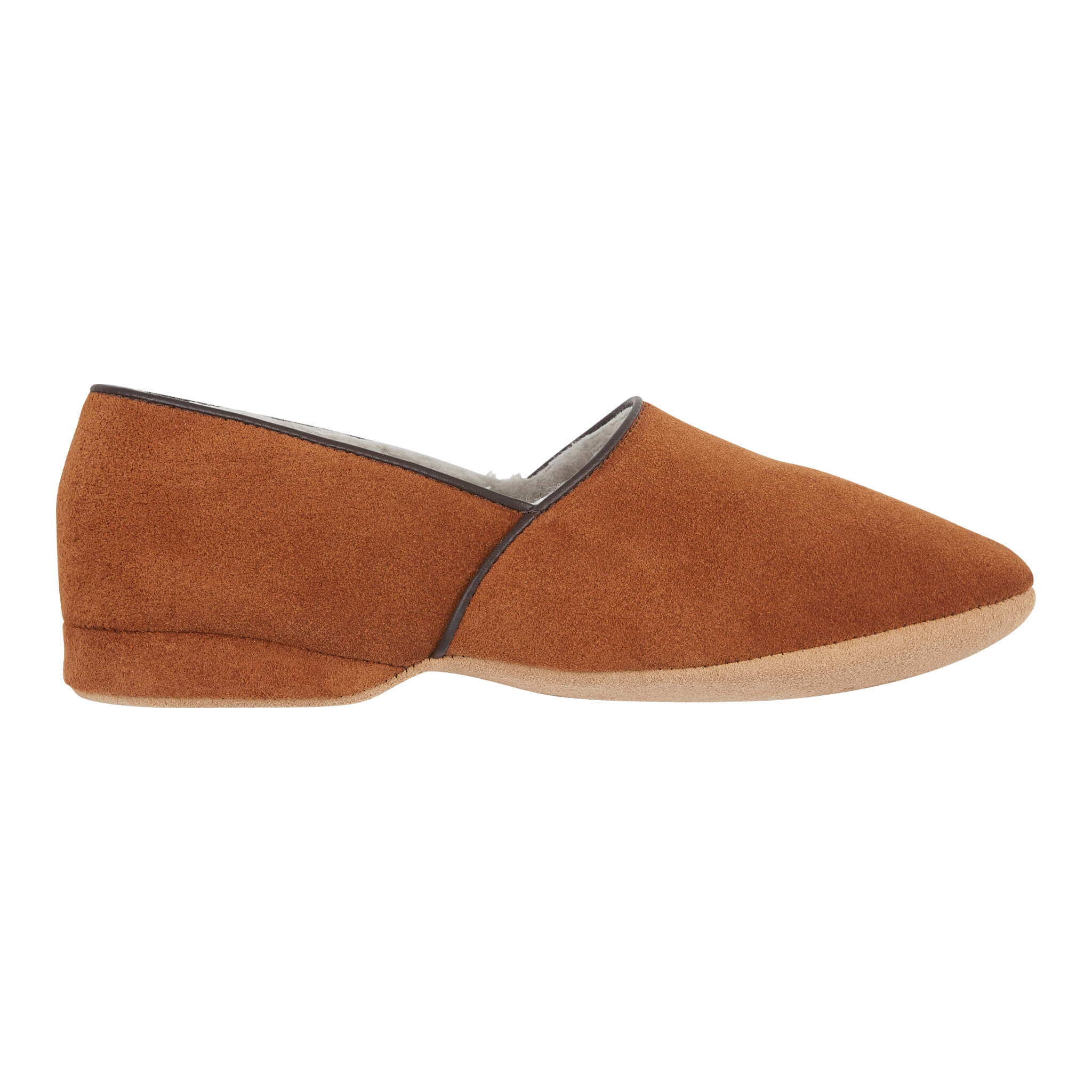 Sheepskin Lining House Slipper Cognac