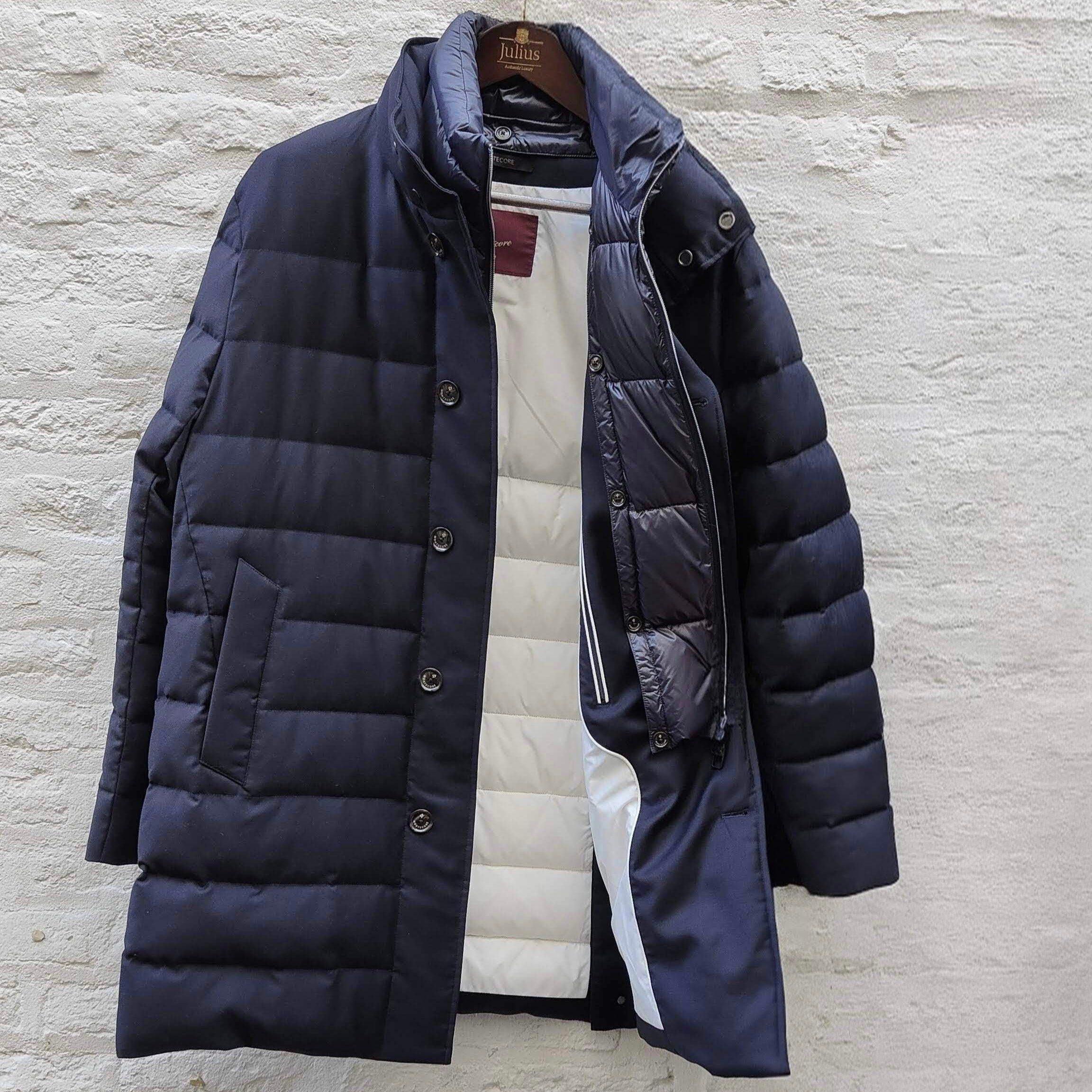 Merinowool Down Coat Dark Blue
