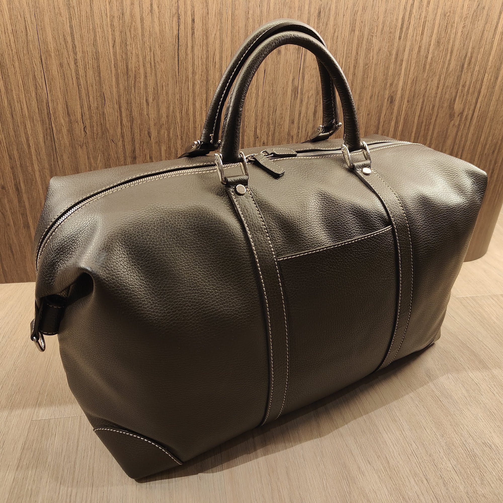 Weekend Bag Grain Leer Dark Brown
