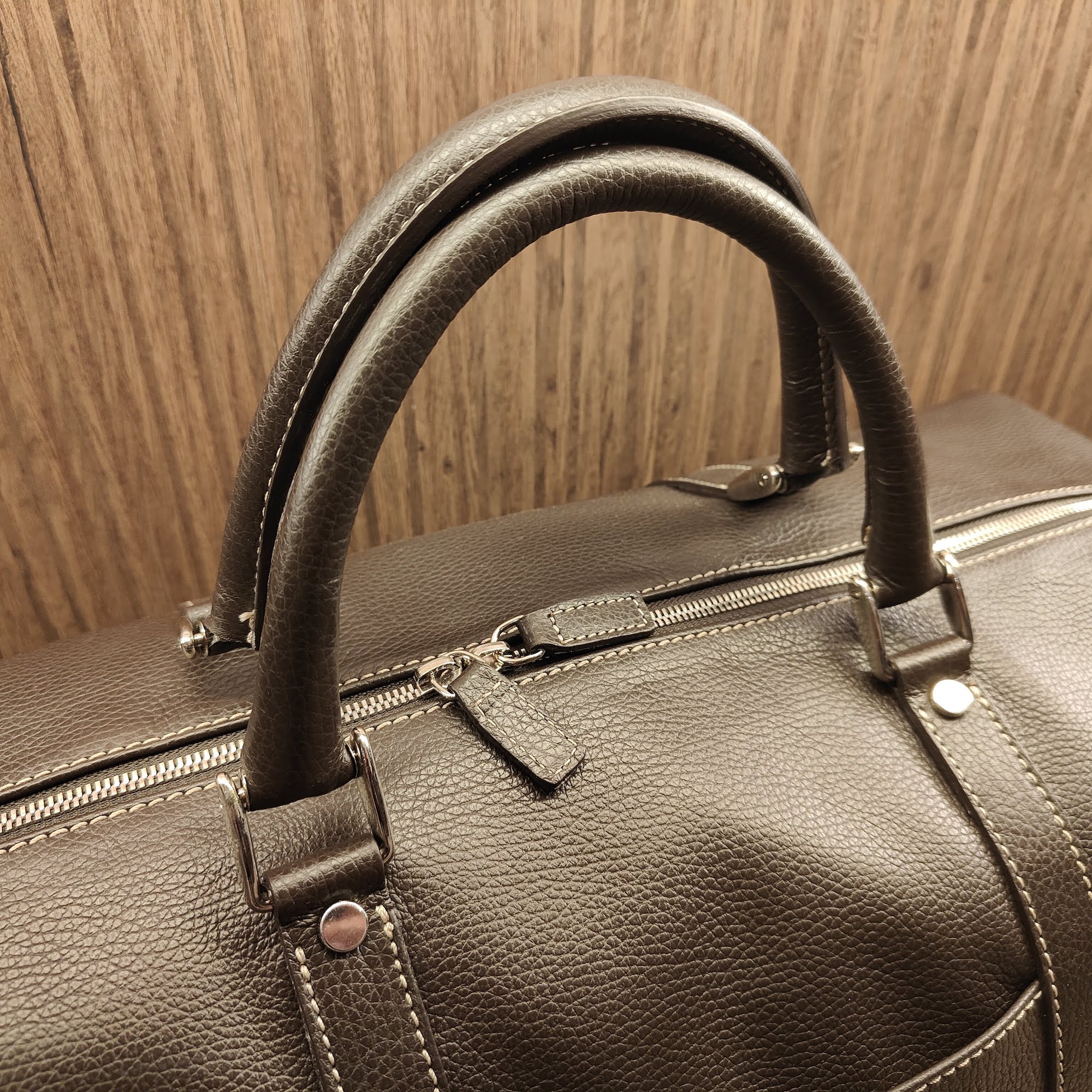 Weekend Bag Grain Leer Dark Brown