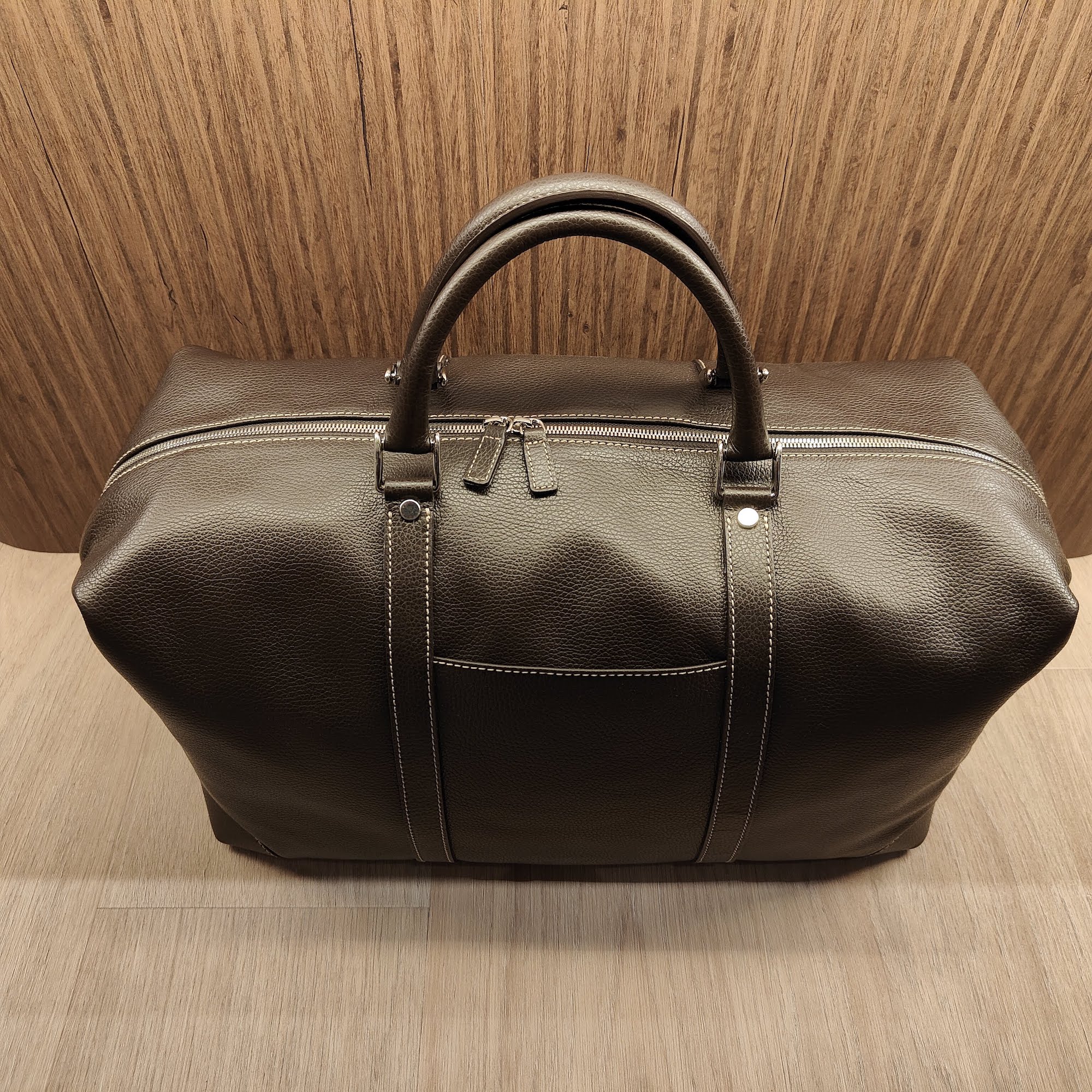 Weekend Bag Grain Leer Dark Brown