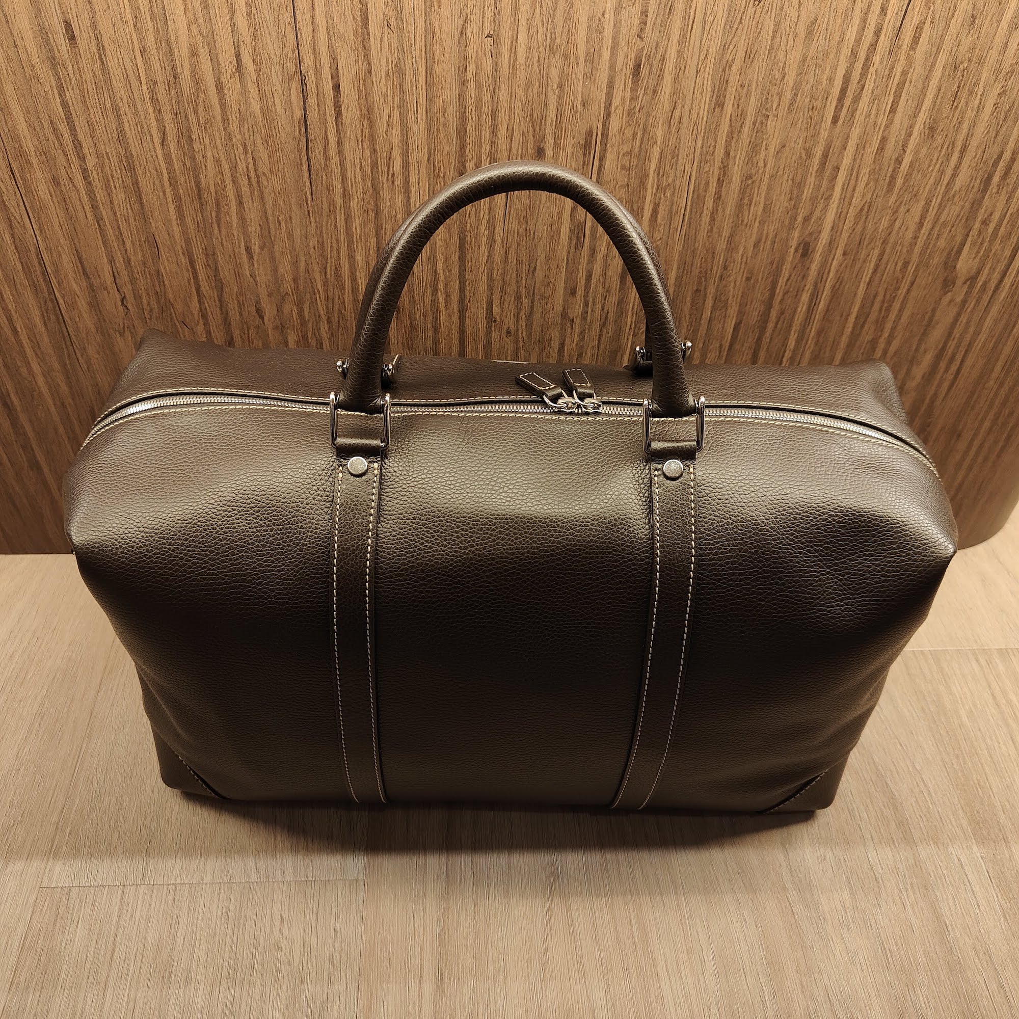 Weekend Bag Grain Leer Dark Brown