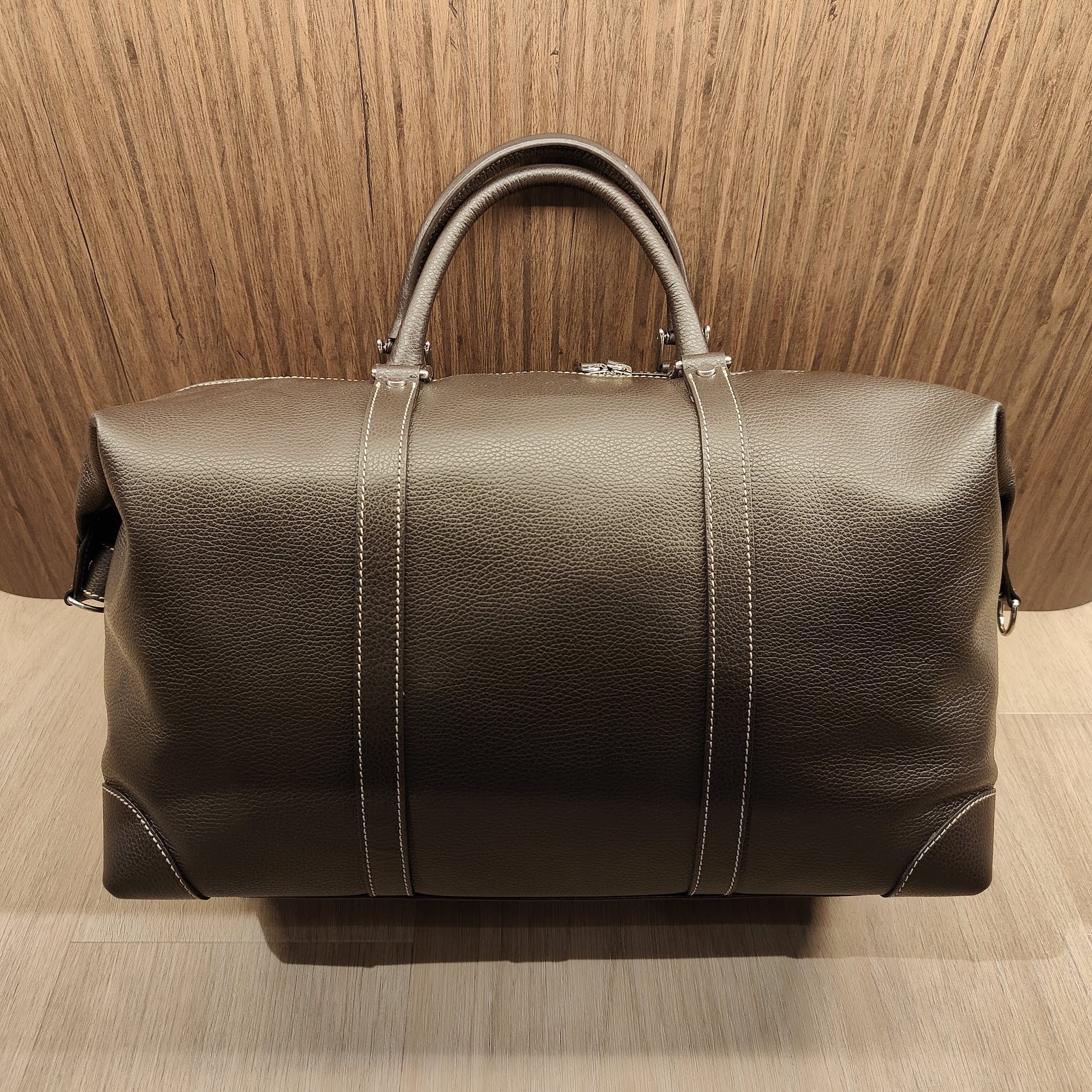Weekend Bag Grain Leer Dark Brown