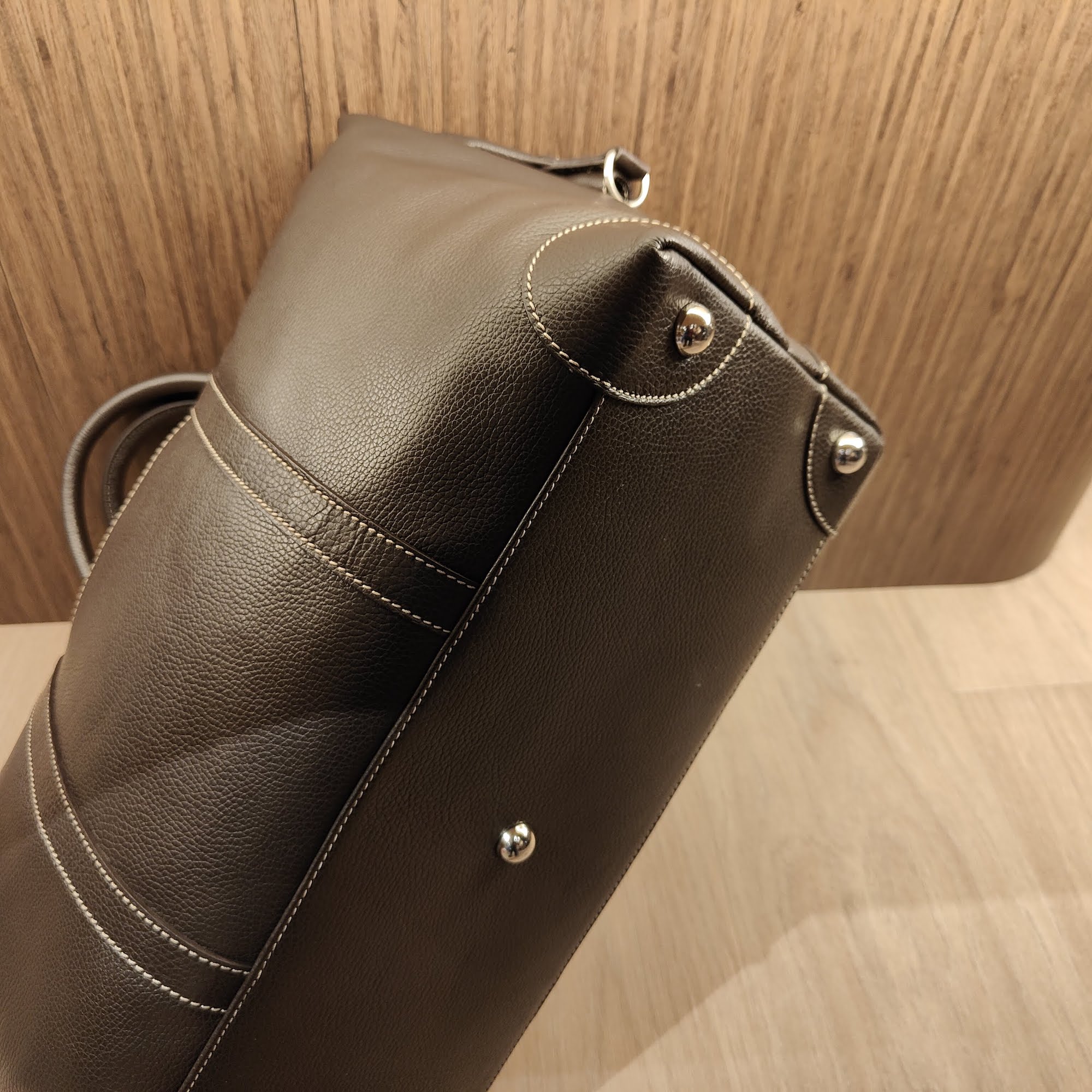Weekend Bag Grain Leer Dark Brown