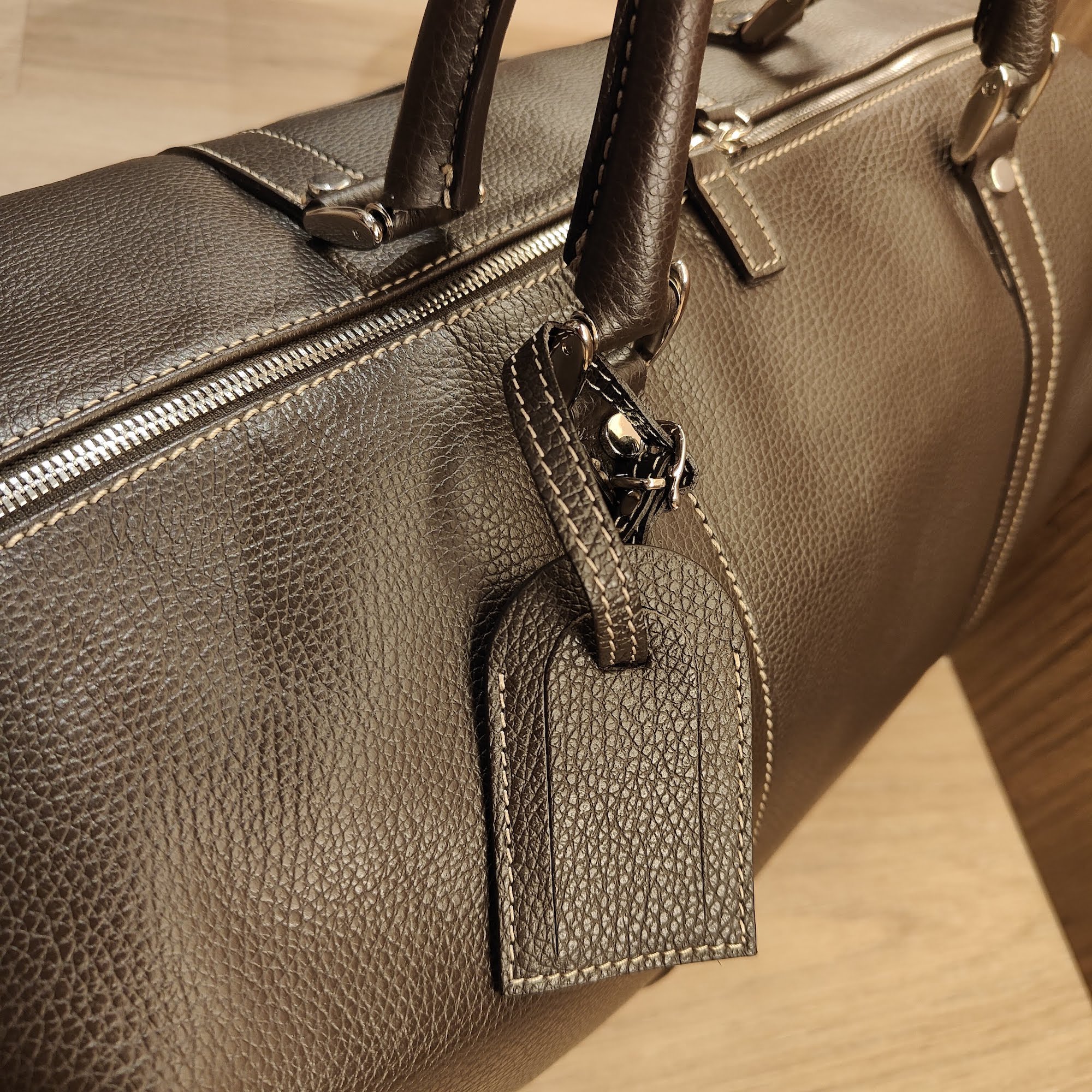 Weekend Bag Grain Leer Dark Brown
