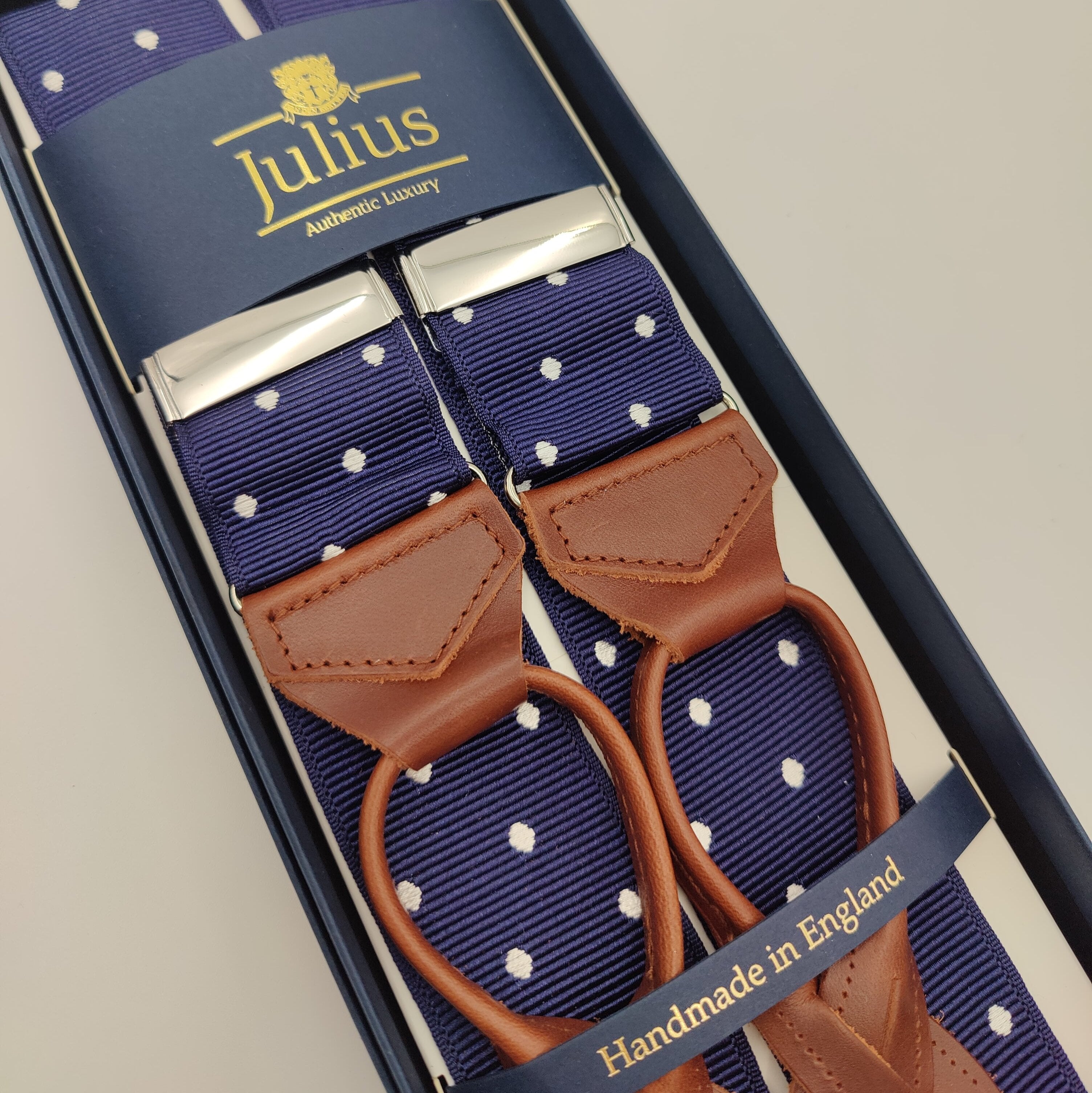 Braces Polka Dot Navy