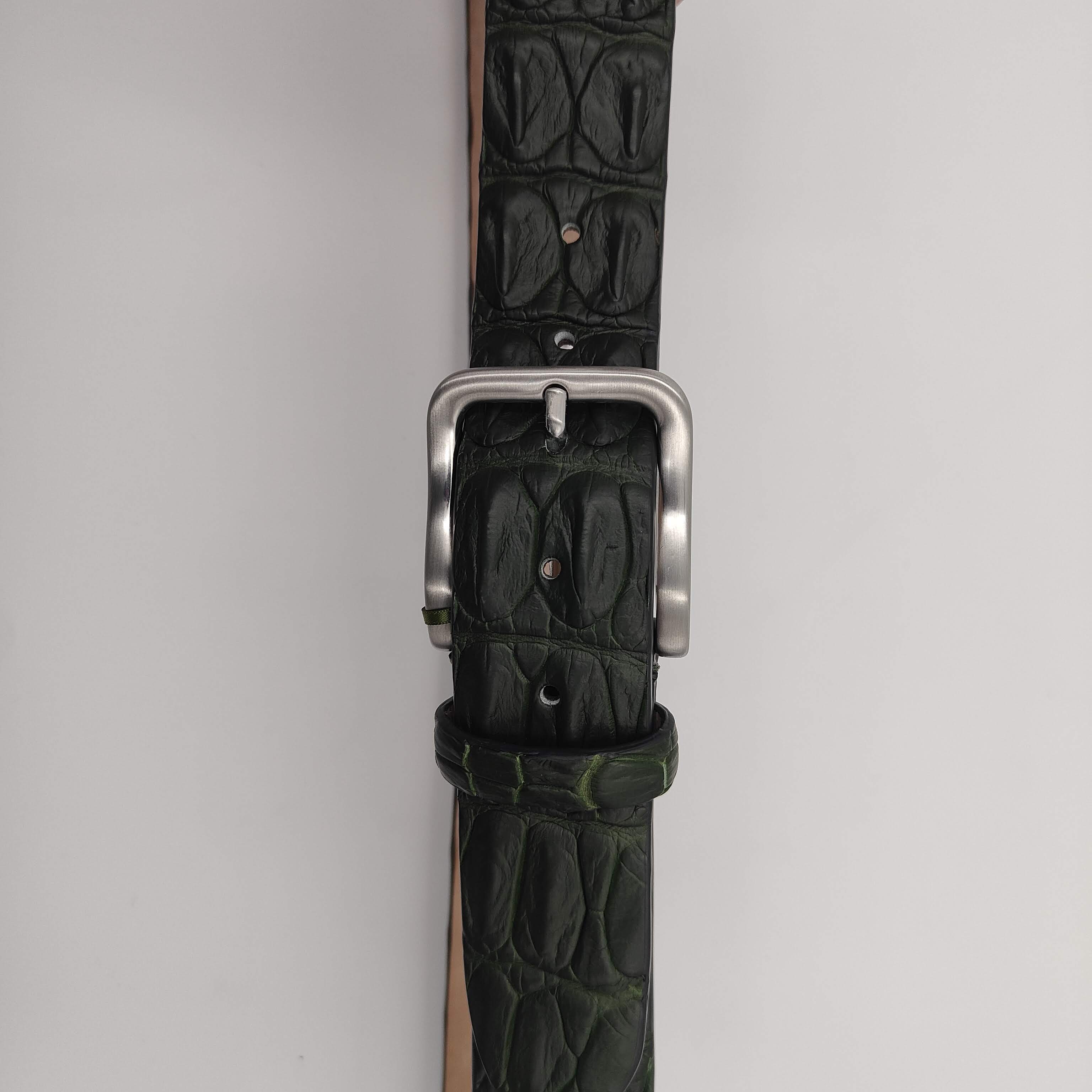 Belt Real Crocodile Green
