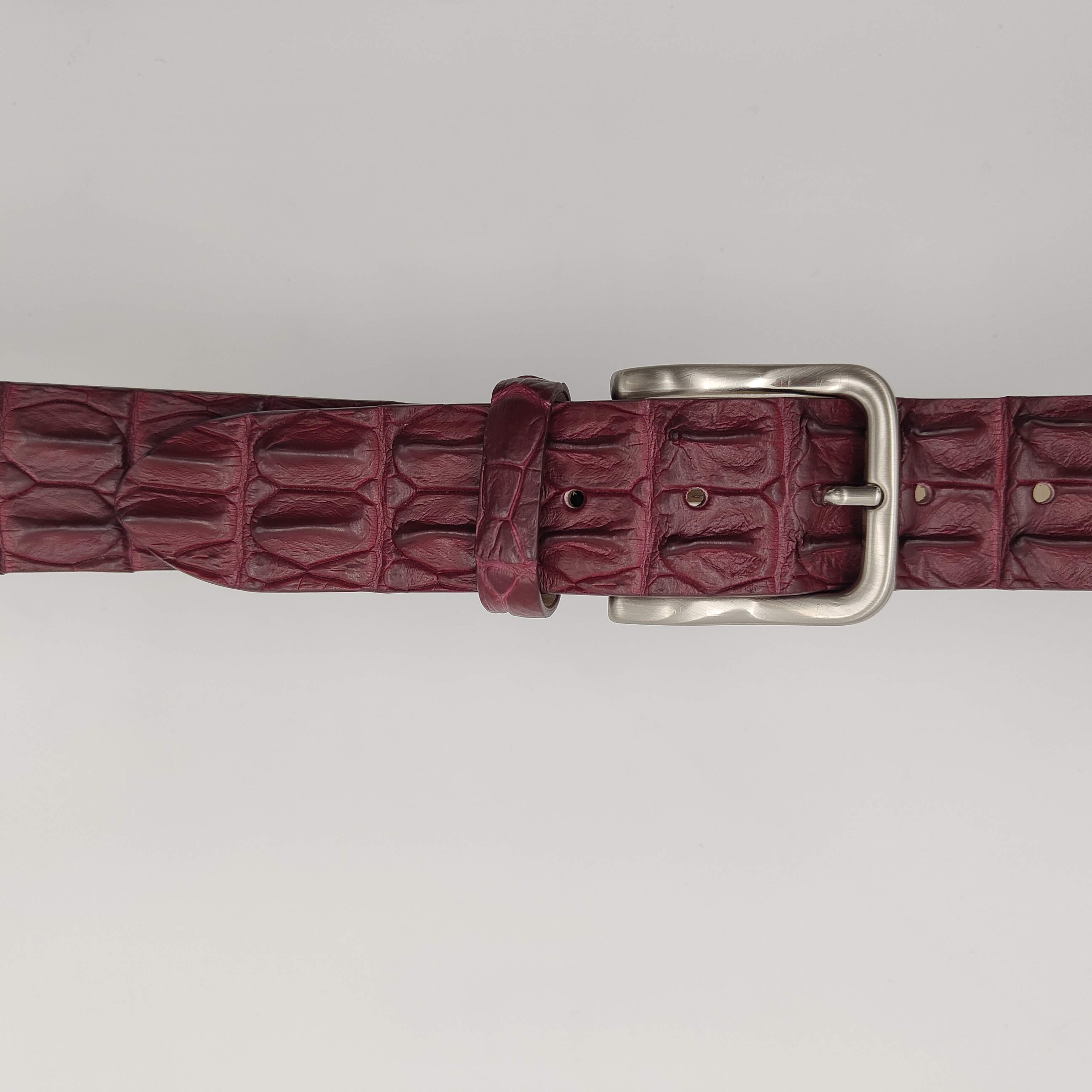 Belt Real Crocodile Burgundy