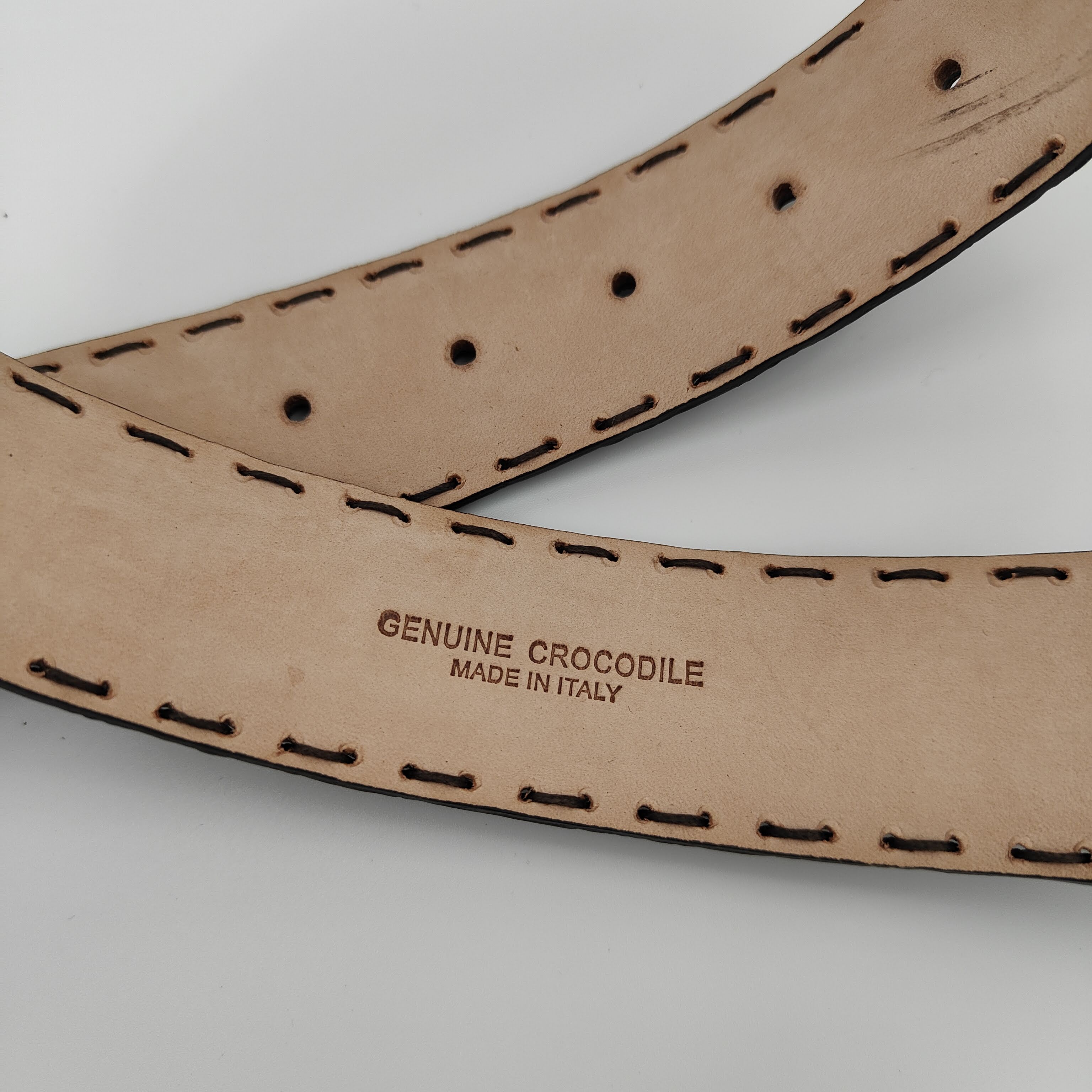 Belt Caiman Nabuck Croco Dark Brown