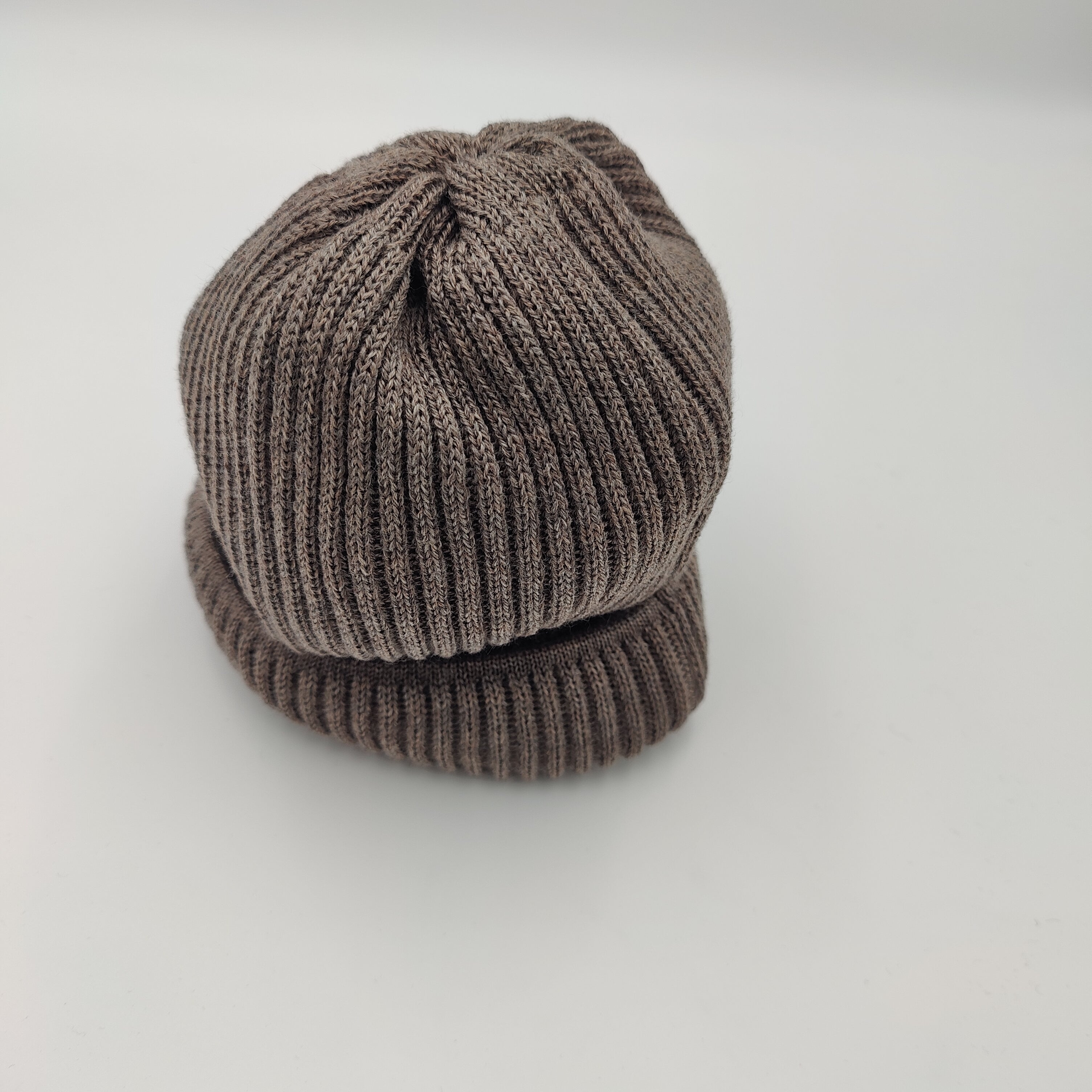 Wool Rib Beanie Brown