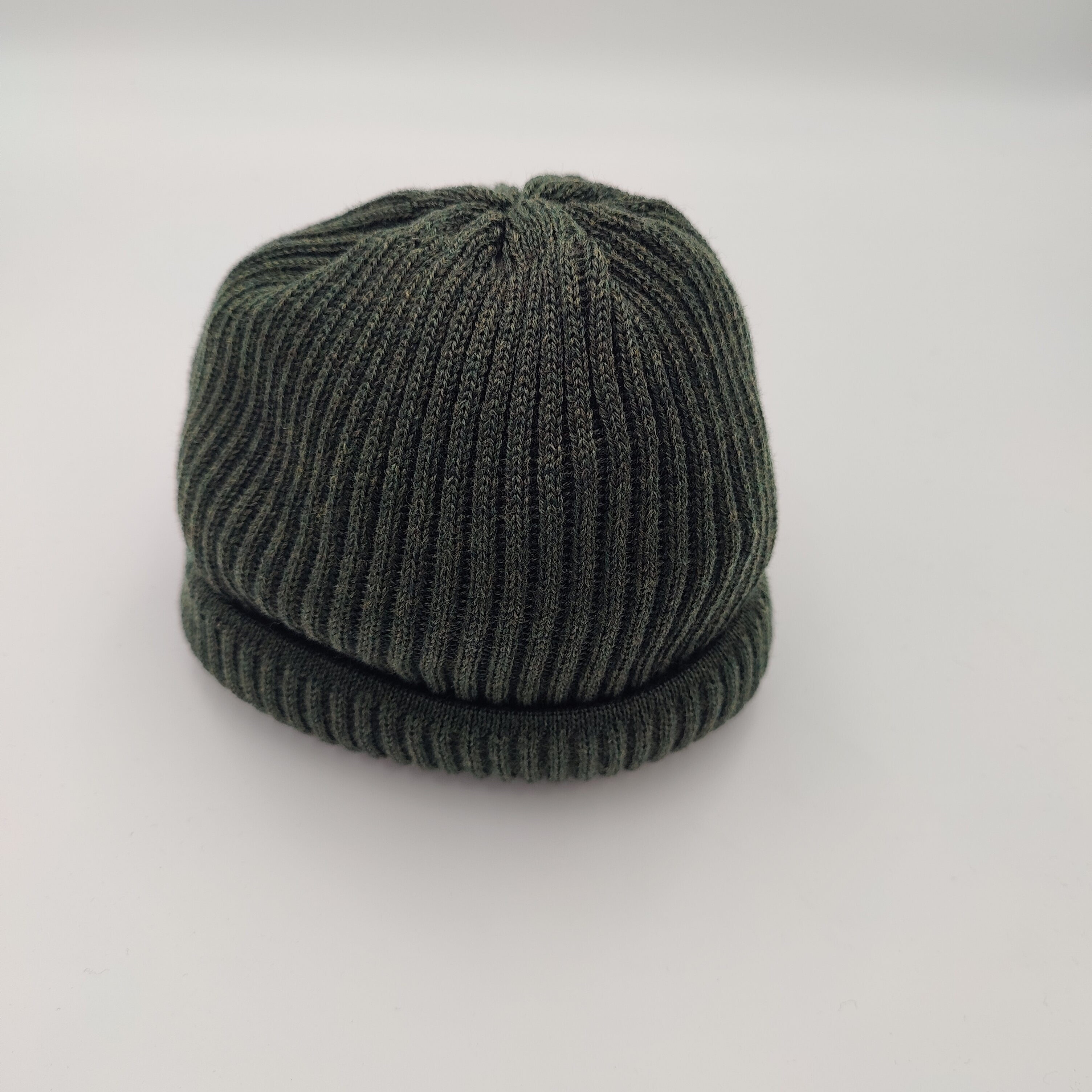 Wool Rib Beanie Green
