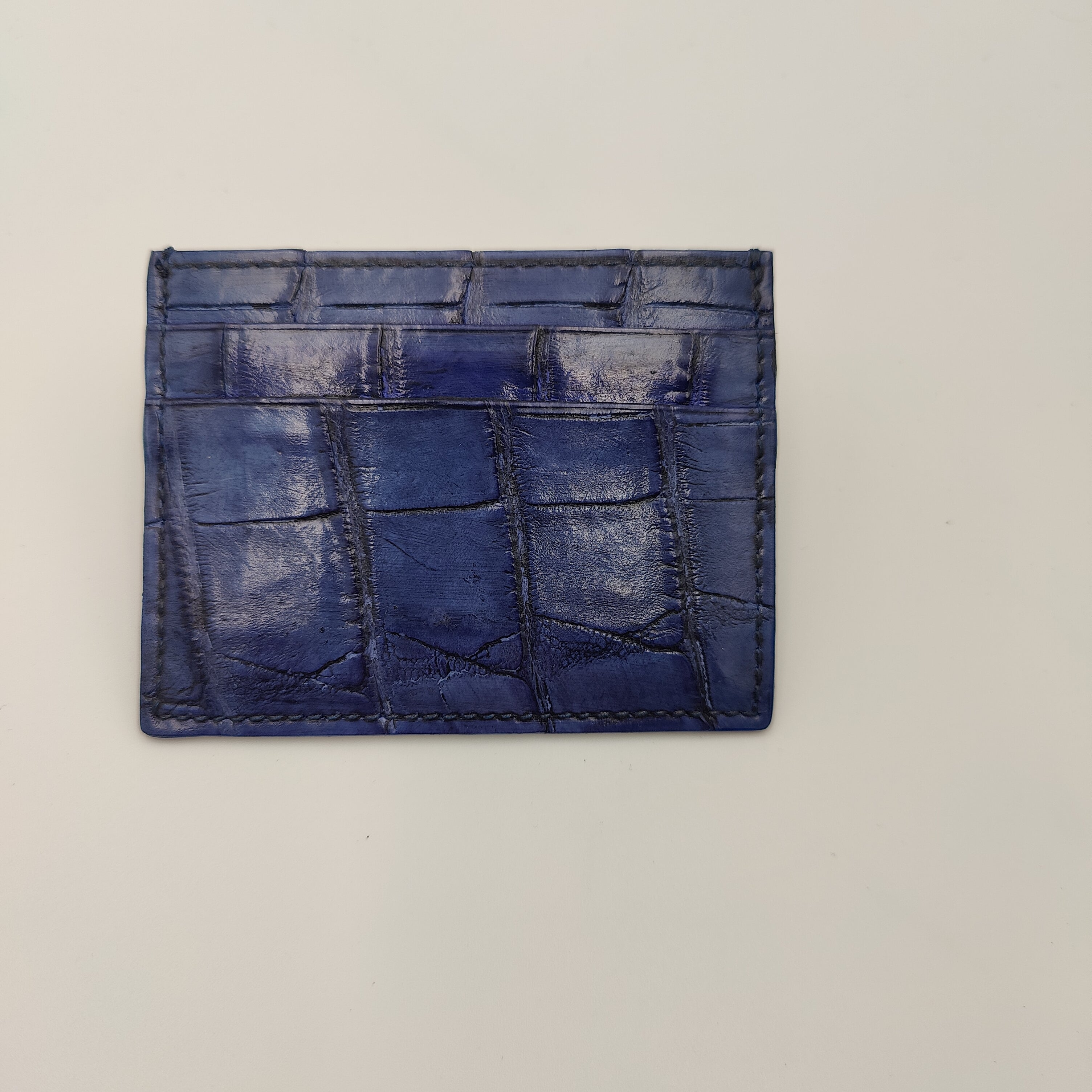 Card Holder Real Croco Blue