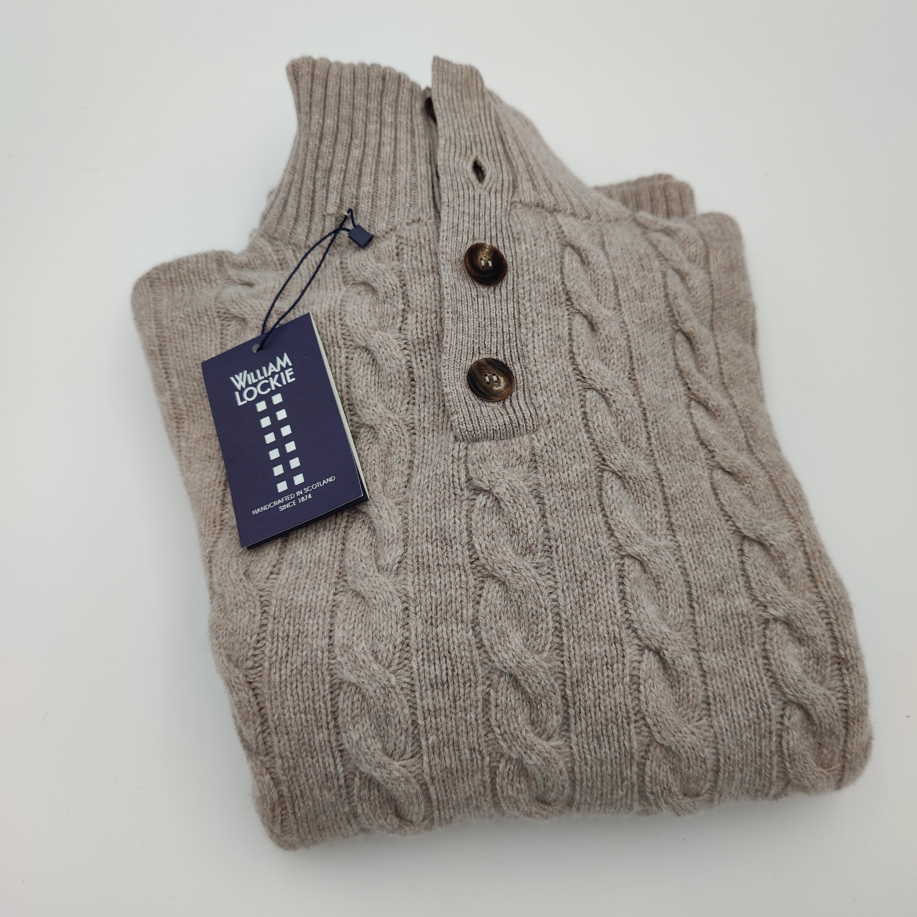 Troyer Button Lambswool Sweater Natural