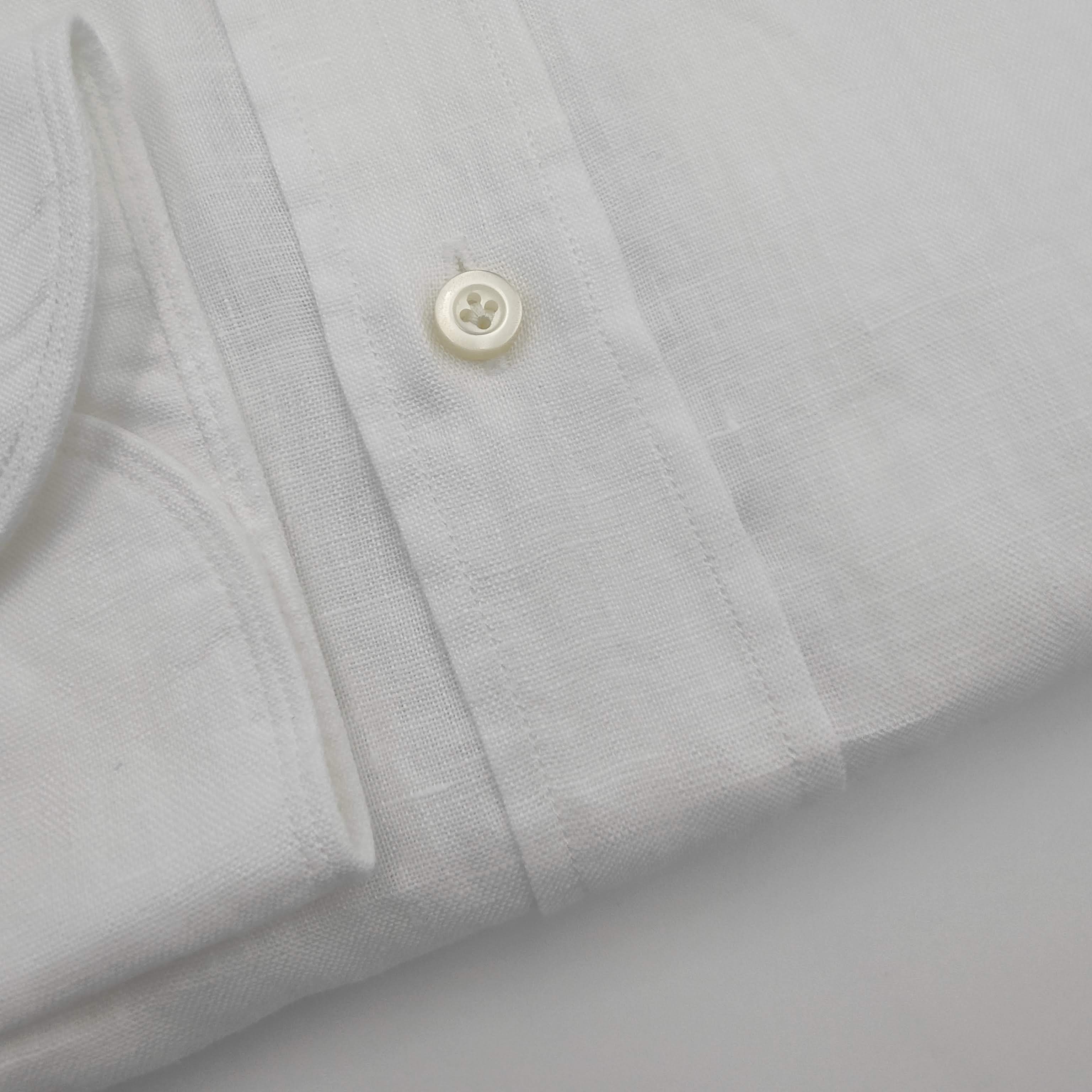 Cutaway Linen Shirt White