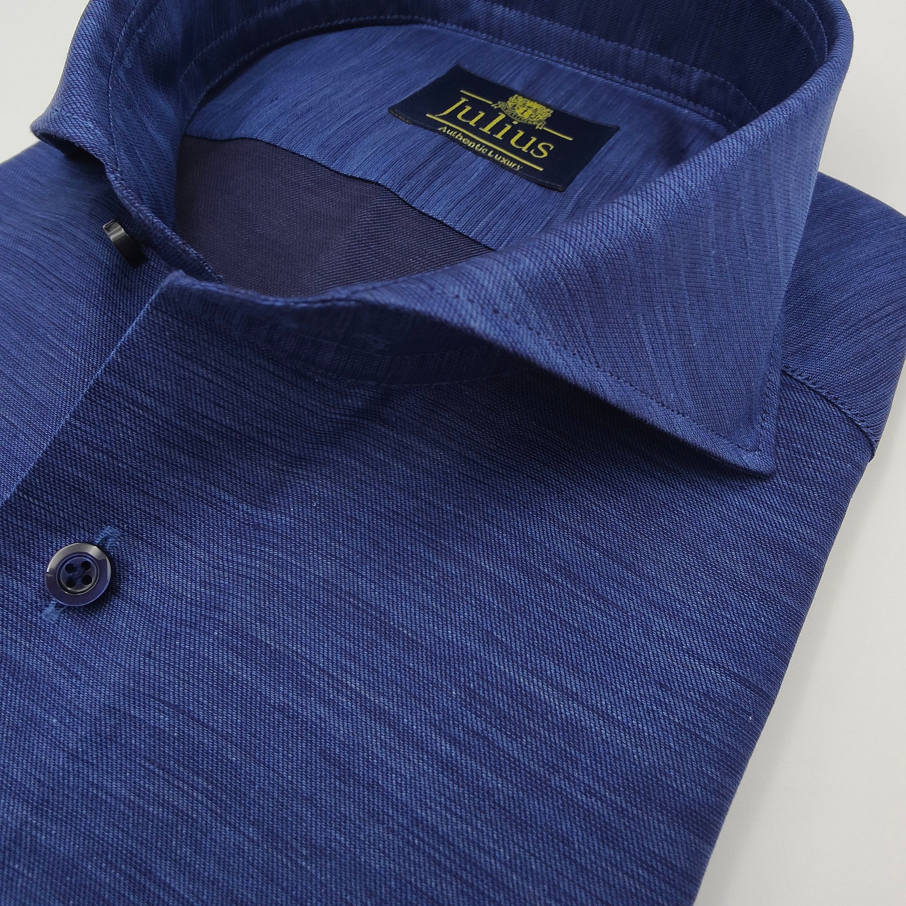 Cutaway Exclusive Linen/Cotton Shirt Dark Blue