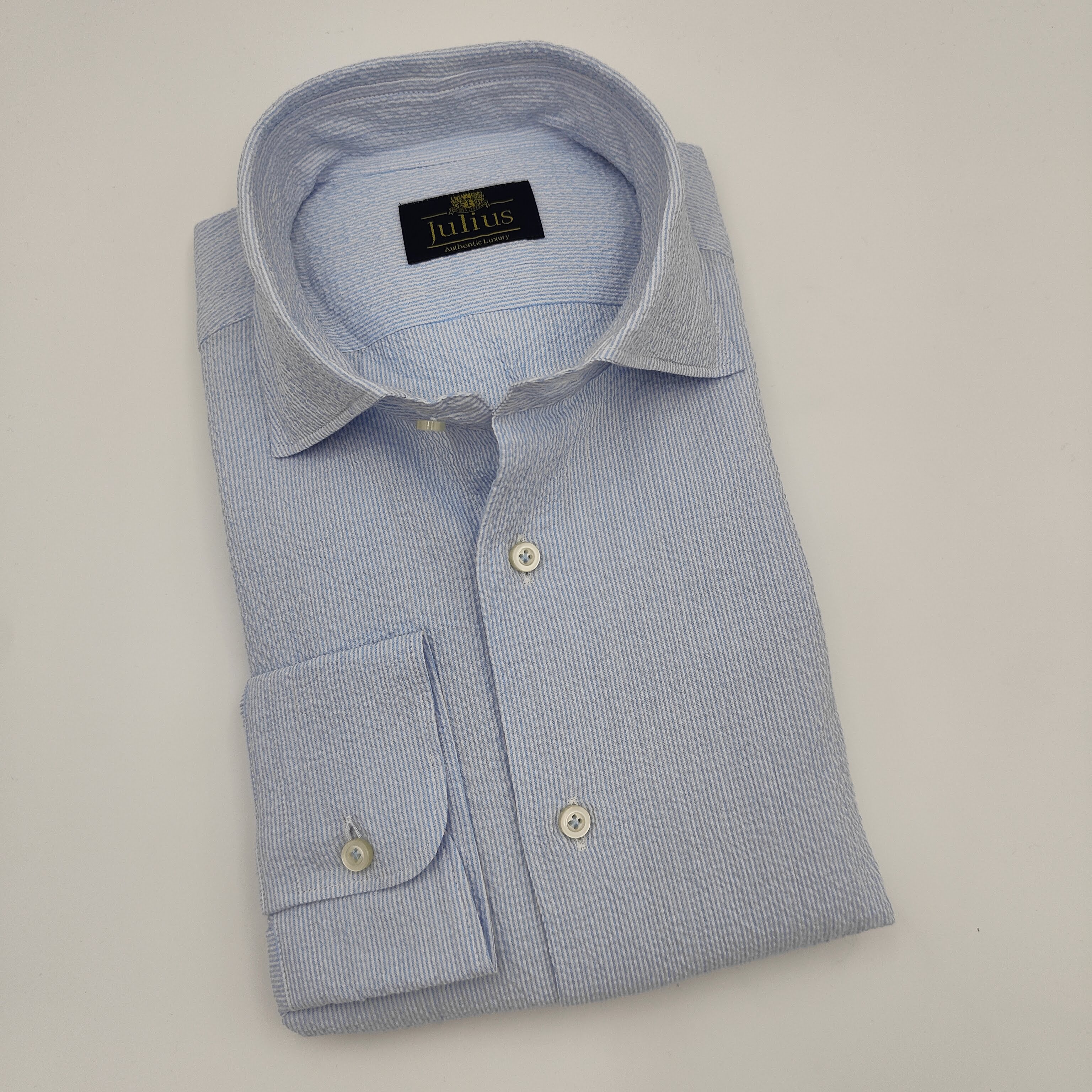 Cutaway Seersucker Shirt Light Blue