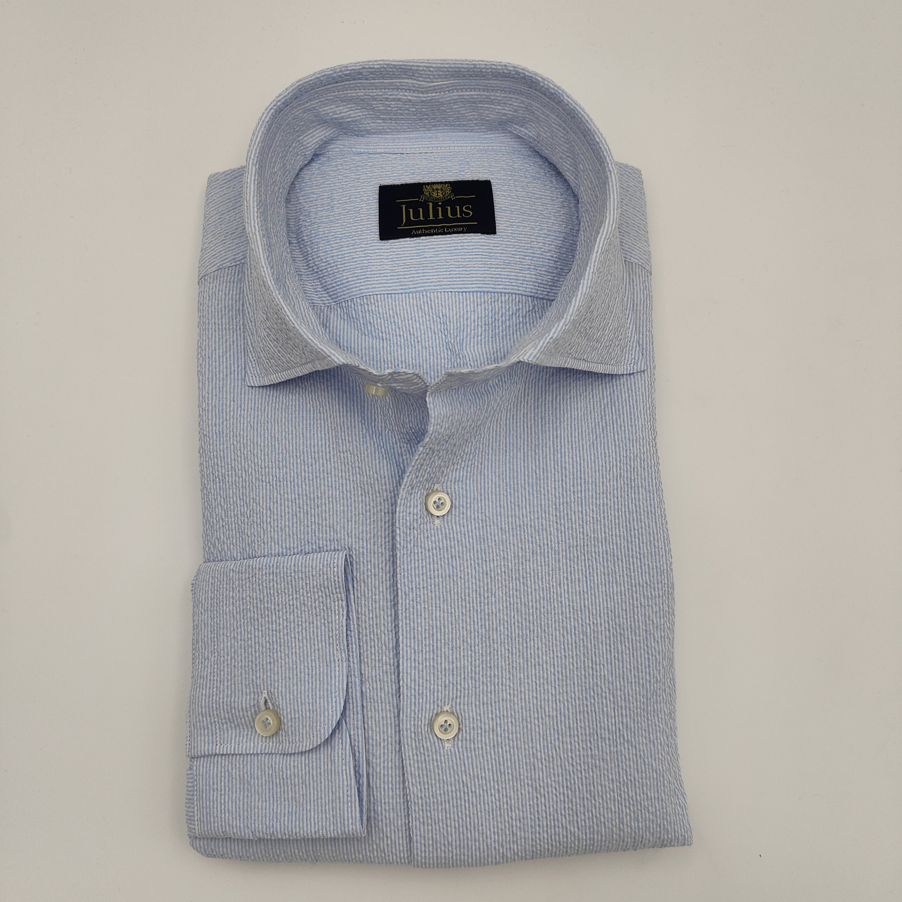 Cutaway Seersucker Shirt Light Blue