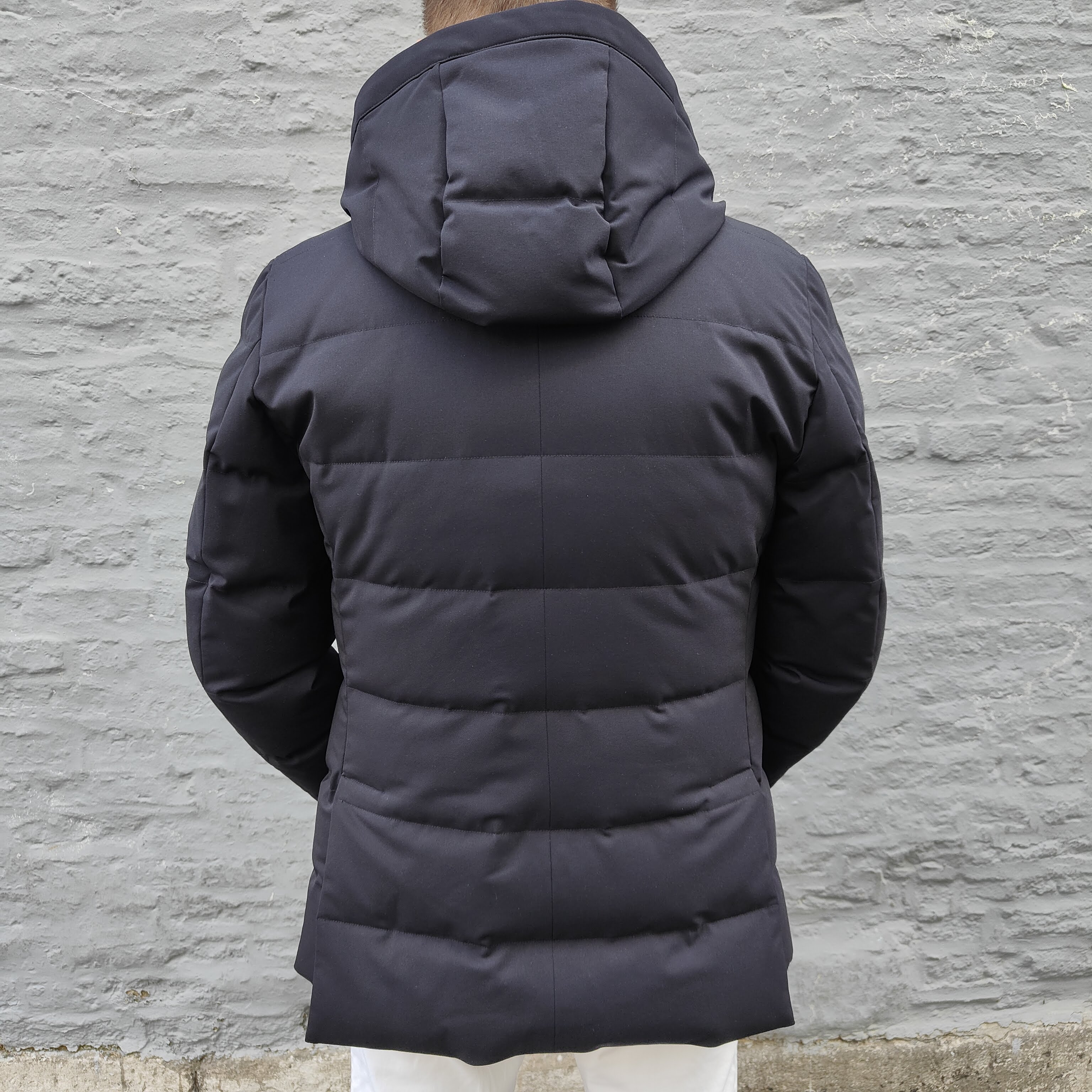 Merinowool Short Down Coat Dark Blue