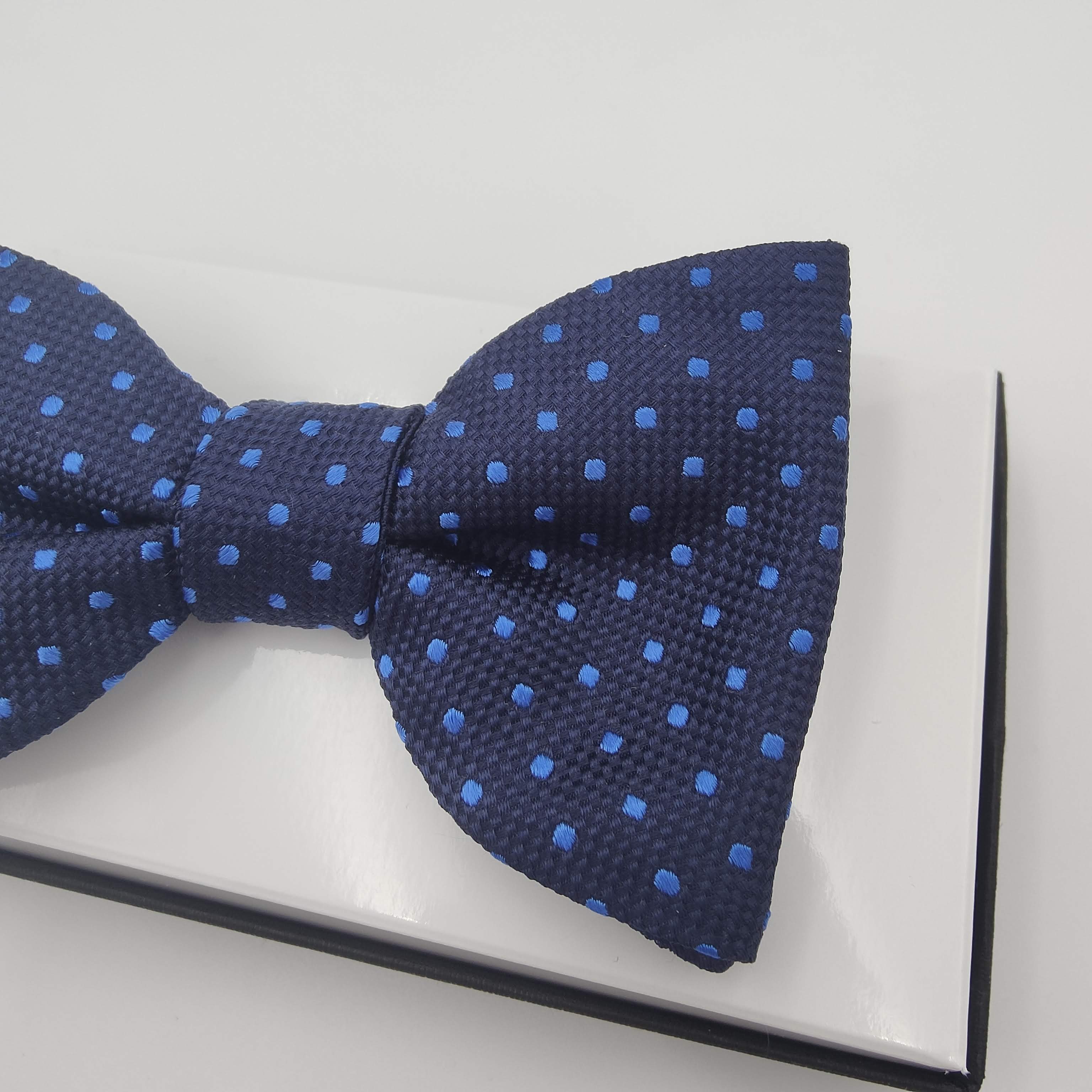 Bow-Tie Silk Polka Classic Dark Blue