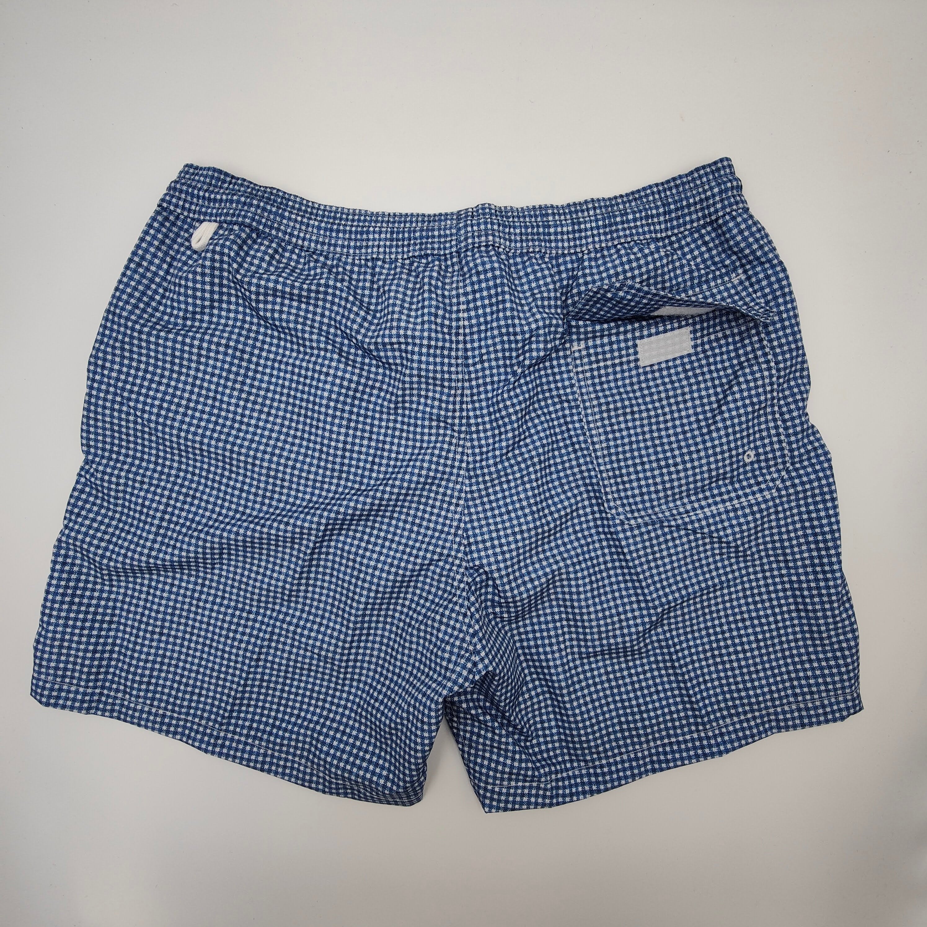 Quick Dry Swim Shorts Check Blue