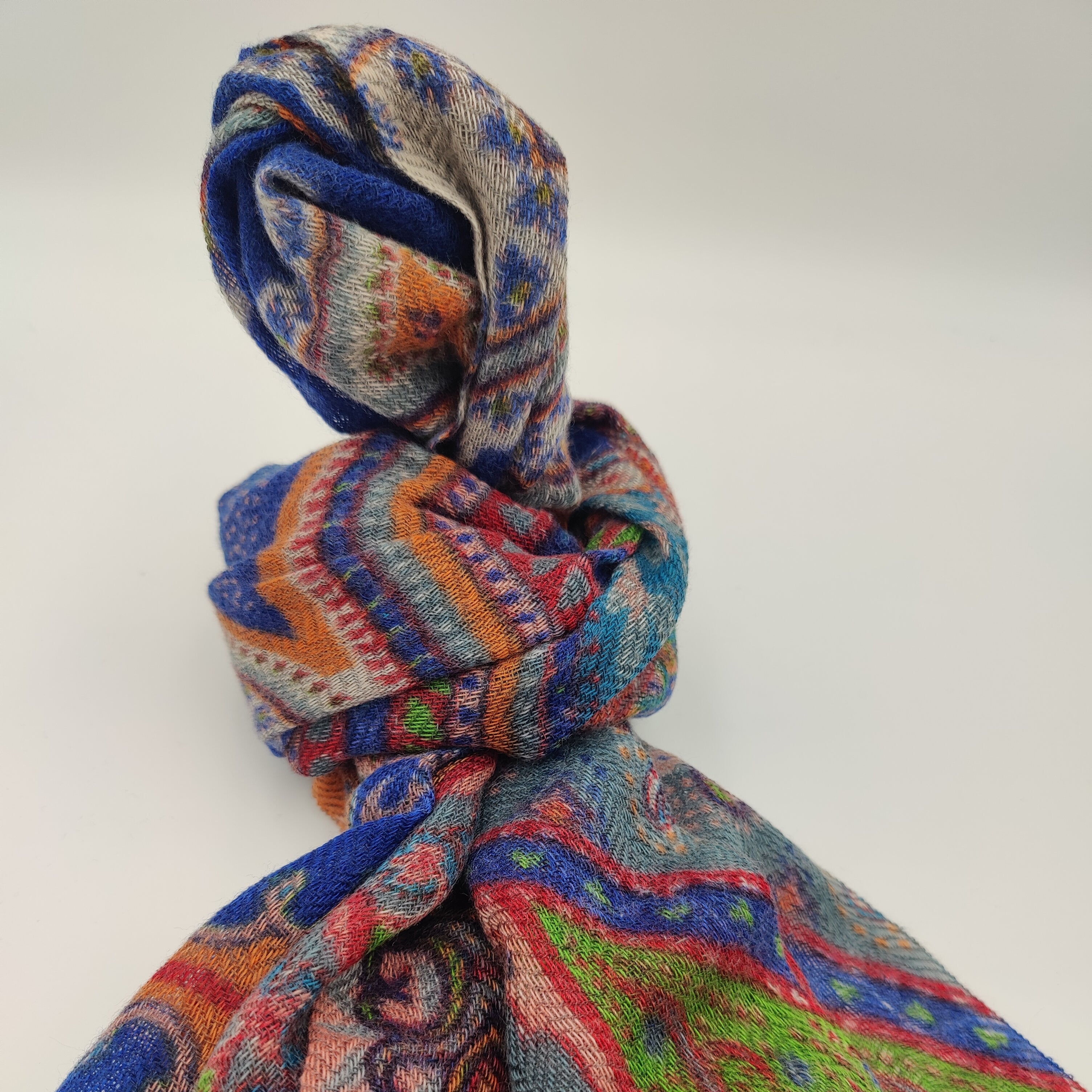 Scarf wool/cashmere Colourful Oranje