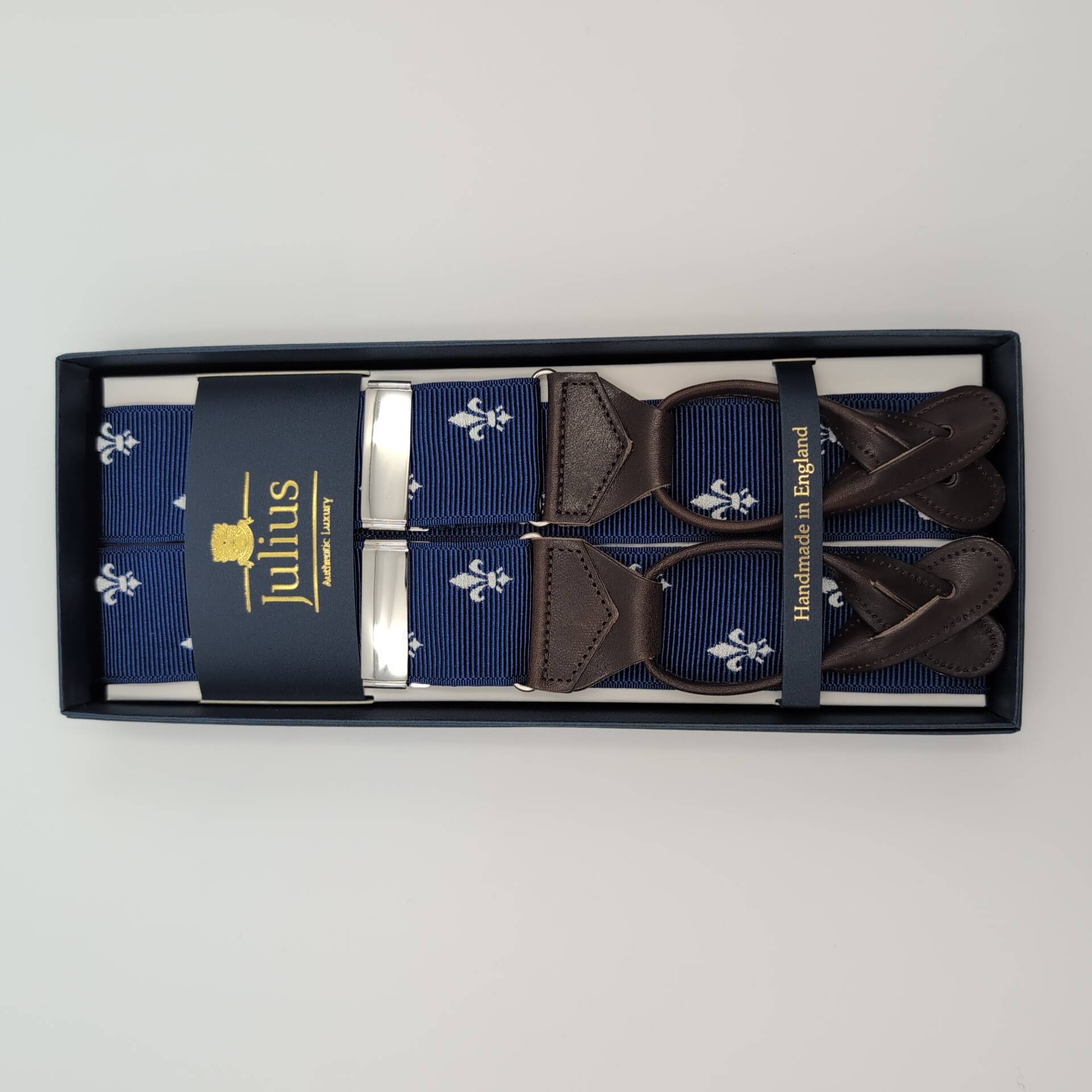 Braces Fleur de Lys Blue