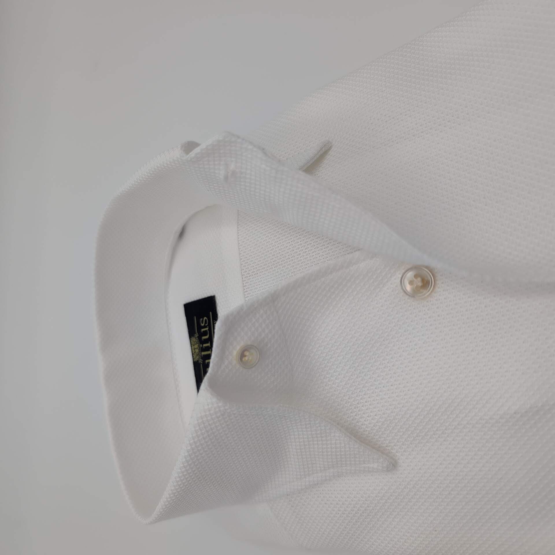 Hidden Button Luxury Giro Inglese Shirt White