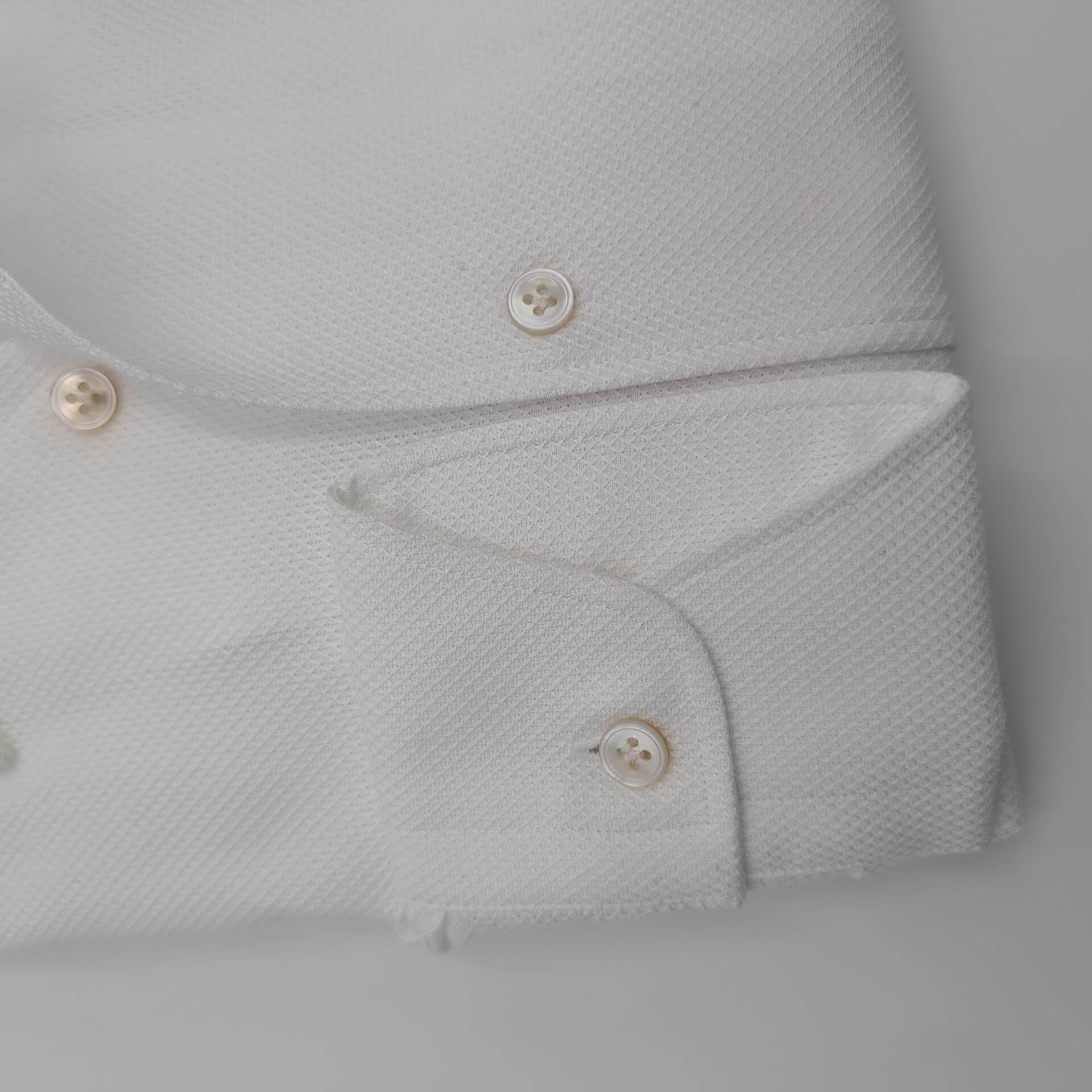 Hidden Button Luxury Giro Inglese Shirt White