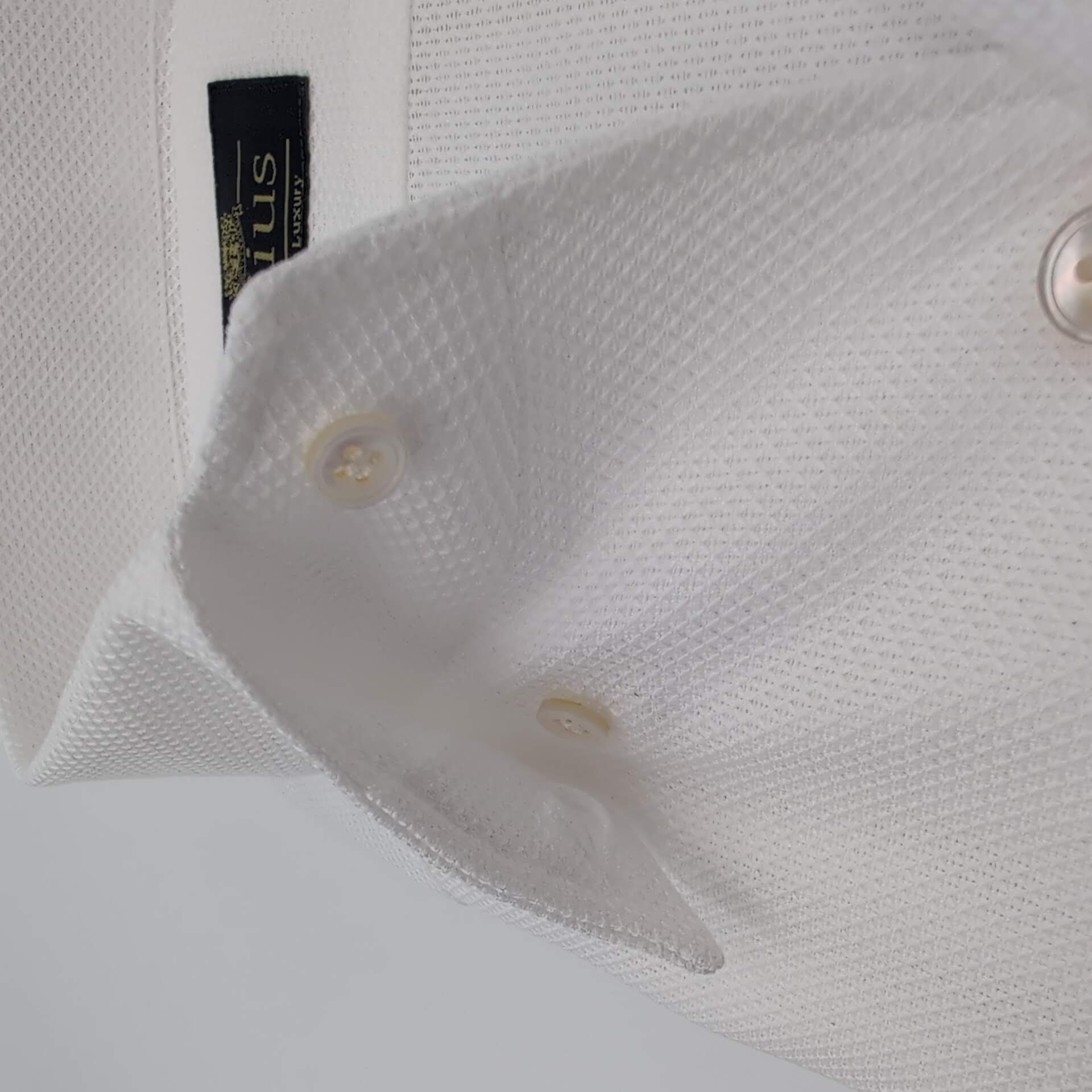 Hidden Button Luxury Giro Inglese Shirt White