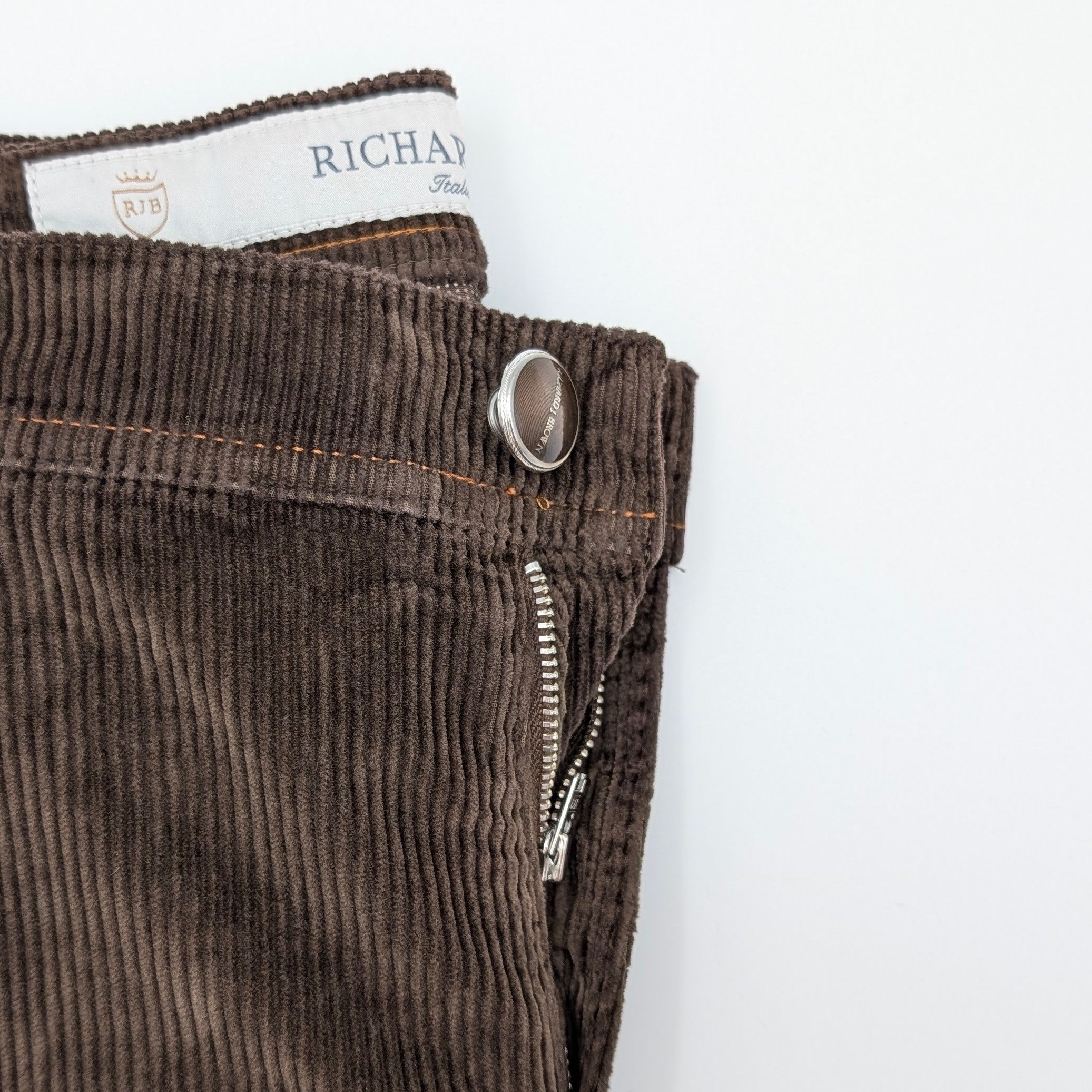 5-pocket Fine Rib Dark Brown