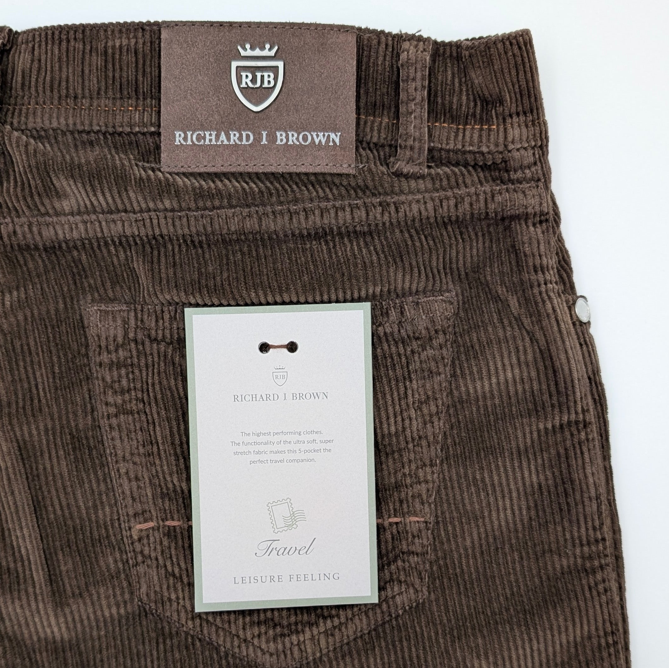 5-pocket Fine Rib Dark Brown