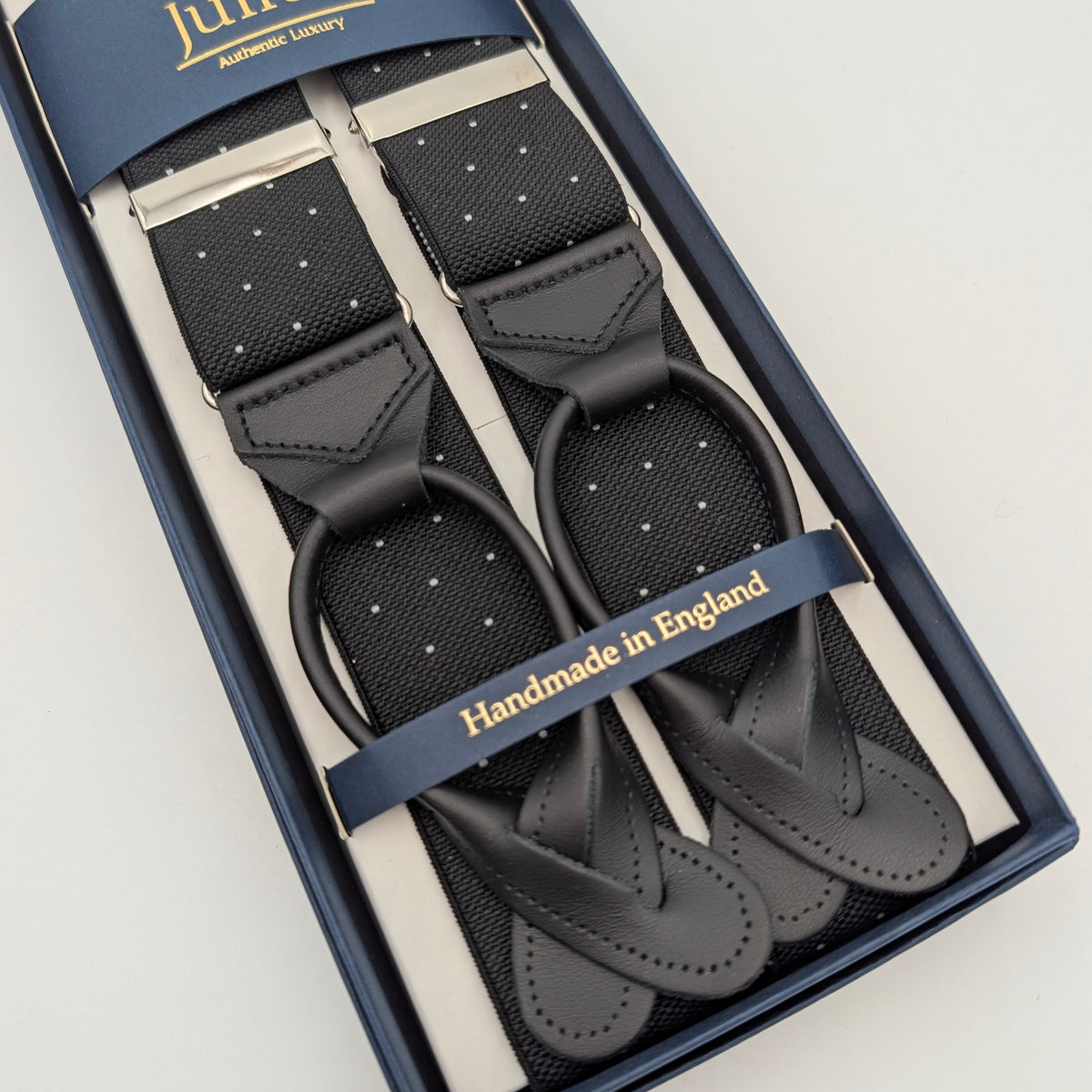 Braces Flexible Fine Polka Black/White