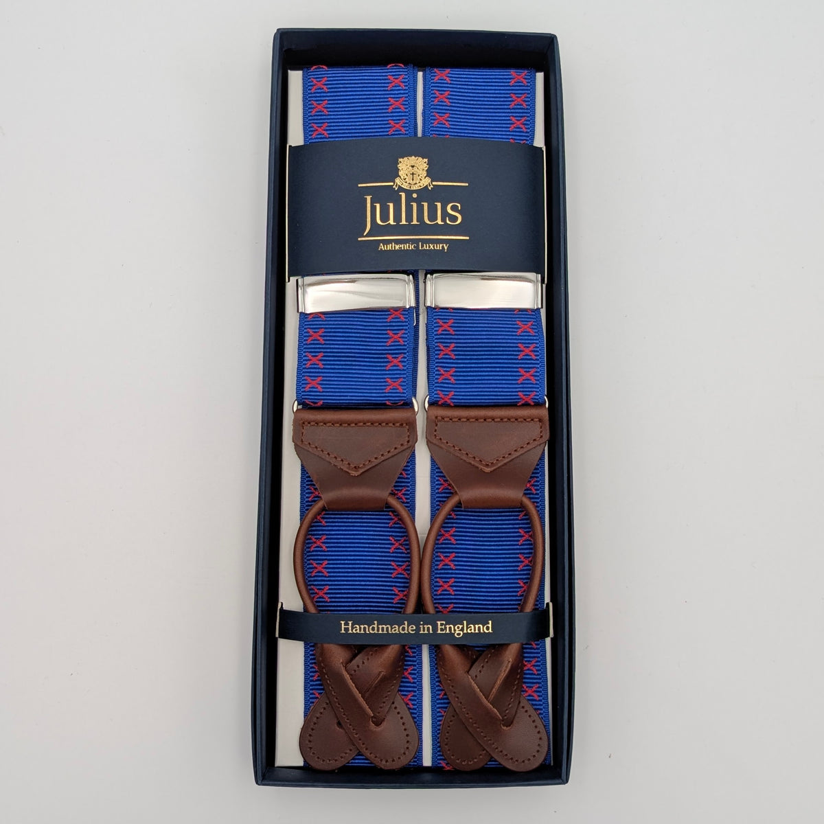 Braces Royal Blue/Red Stitch