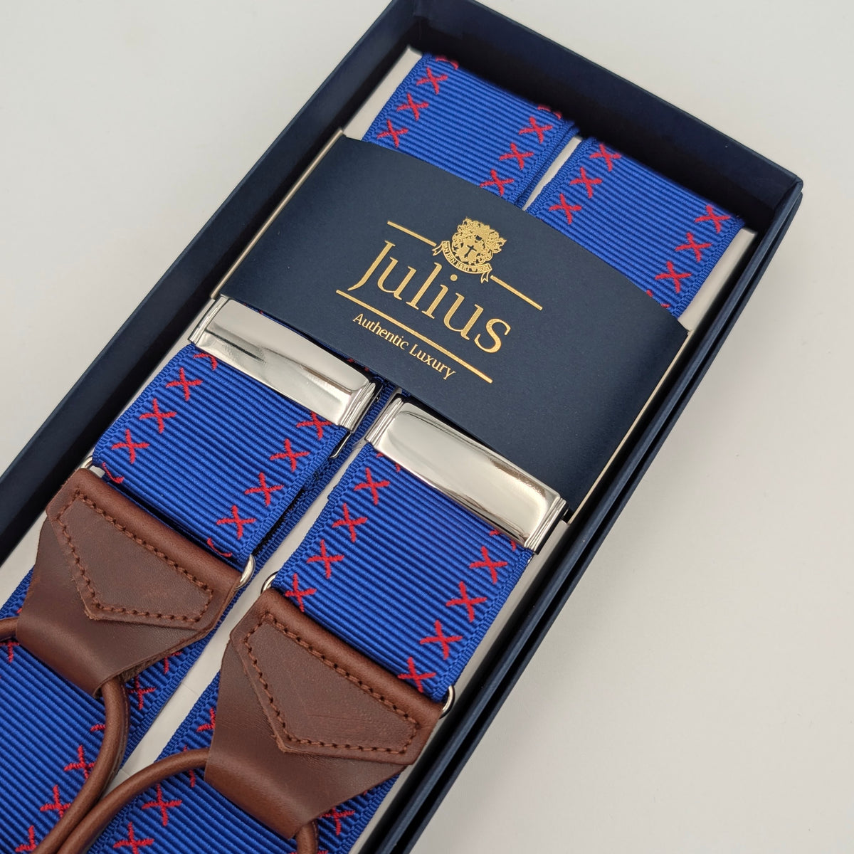 Braces Royal Blue/Red Stitch