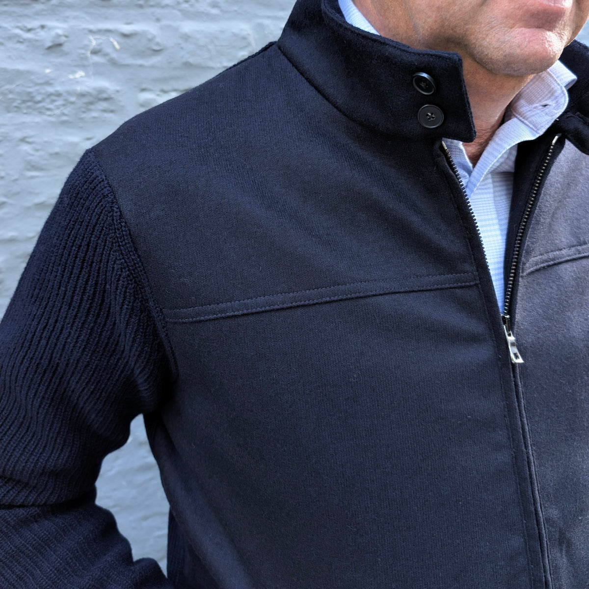 Baseball Jacket Wool/Knit Navy