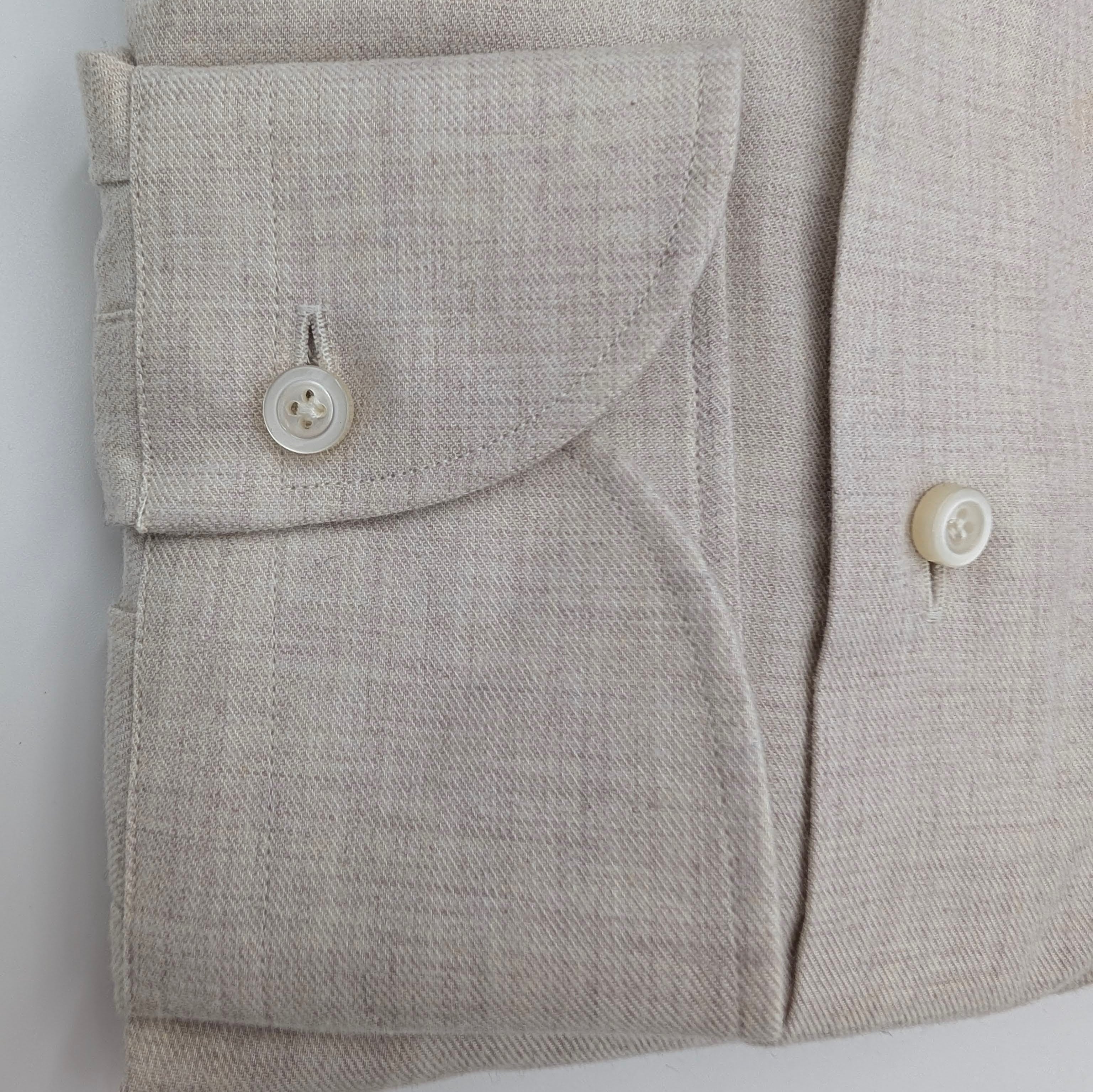 Cutaway Shirt Flannel Beige