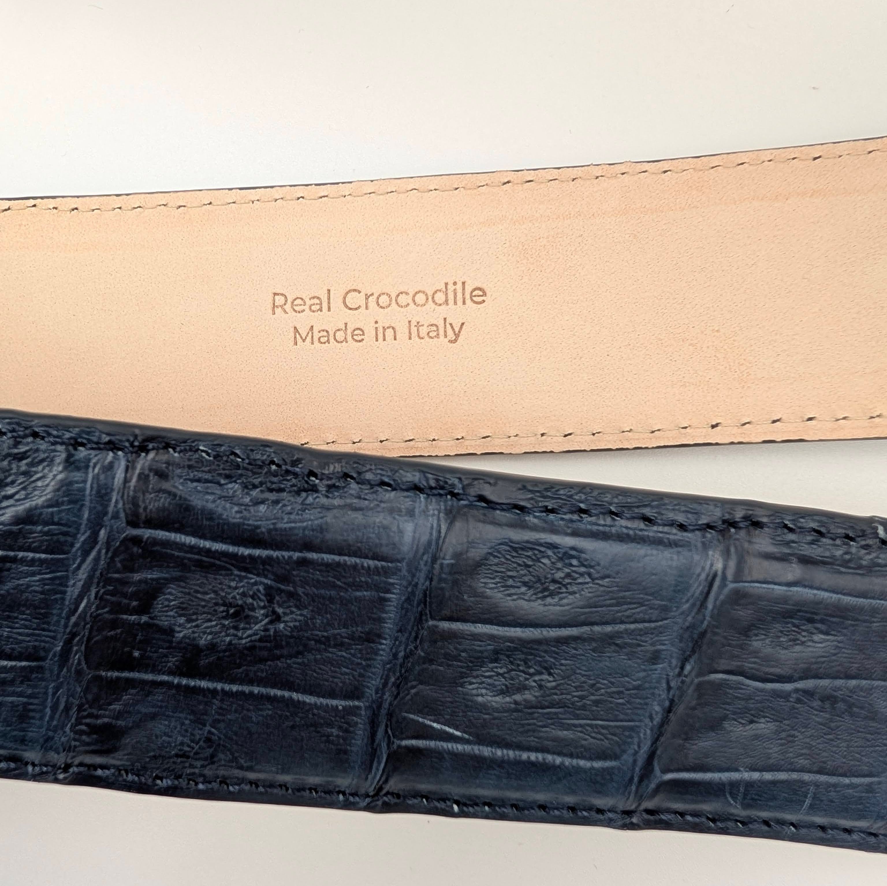 Belt Real Caiman Blue