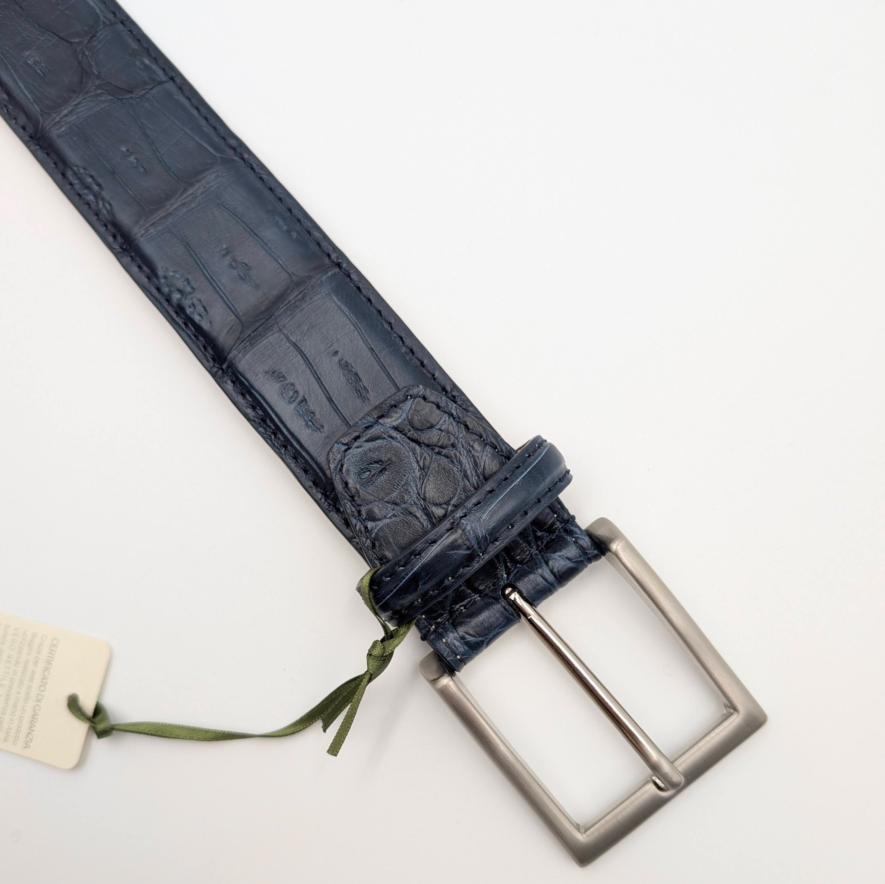 Belt Real Caiman Blue