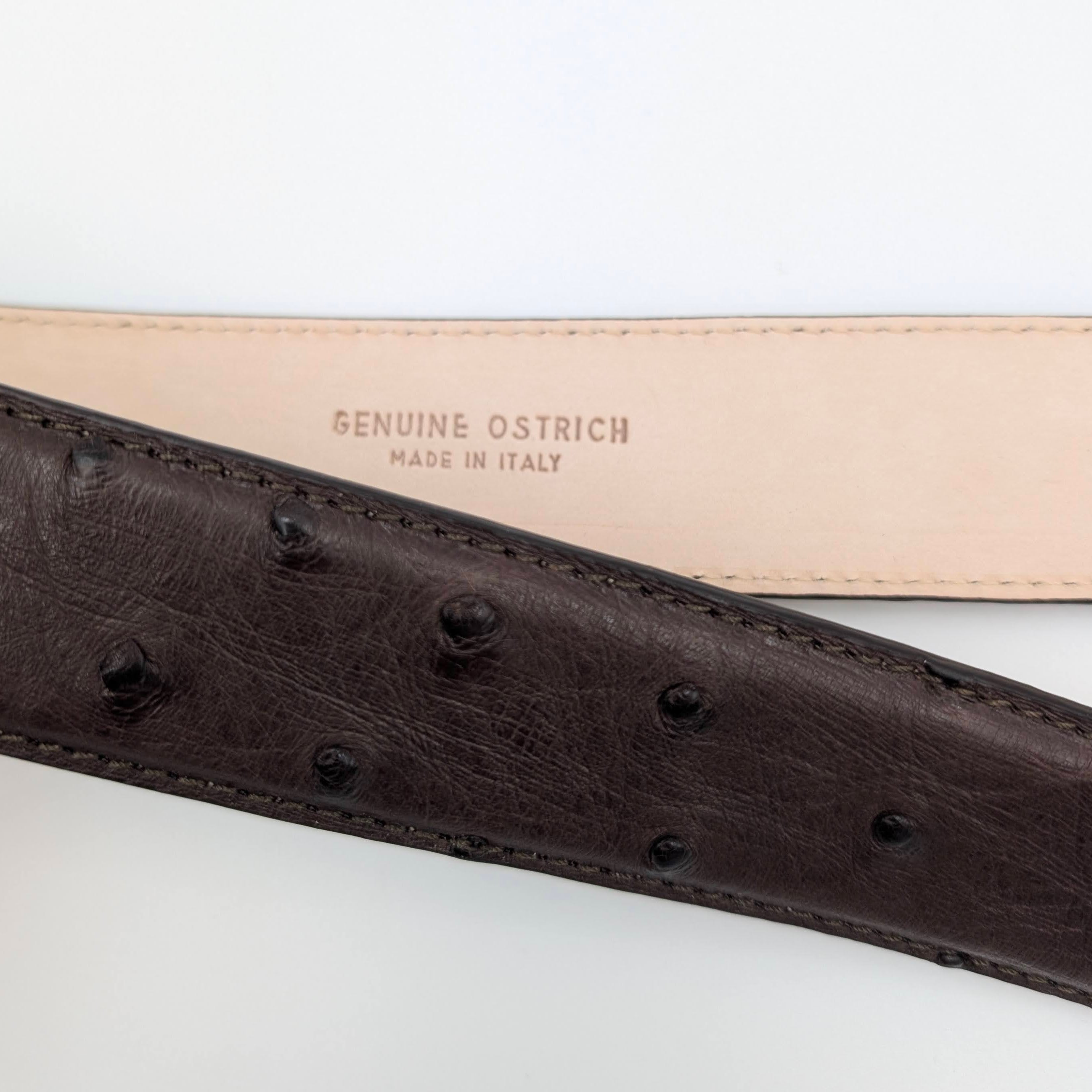 Belt Real Struzzo Dark Brown