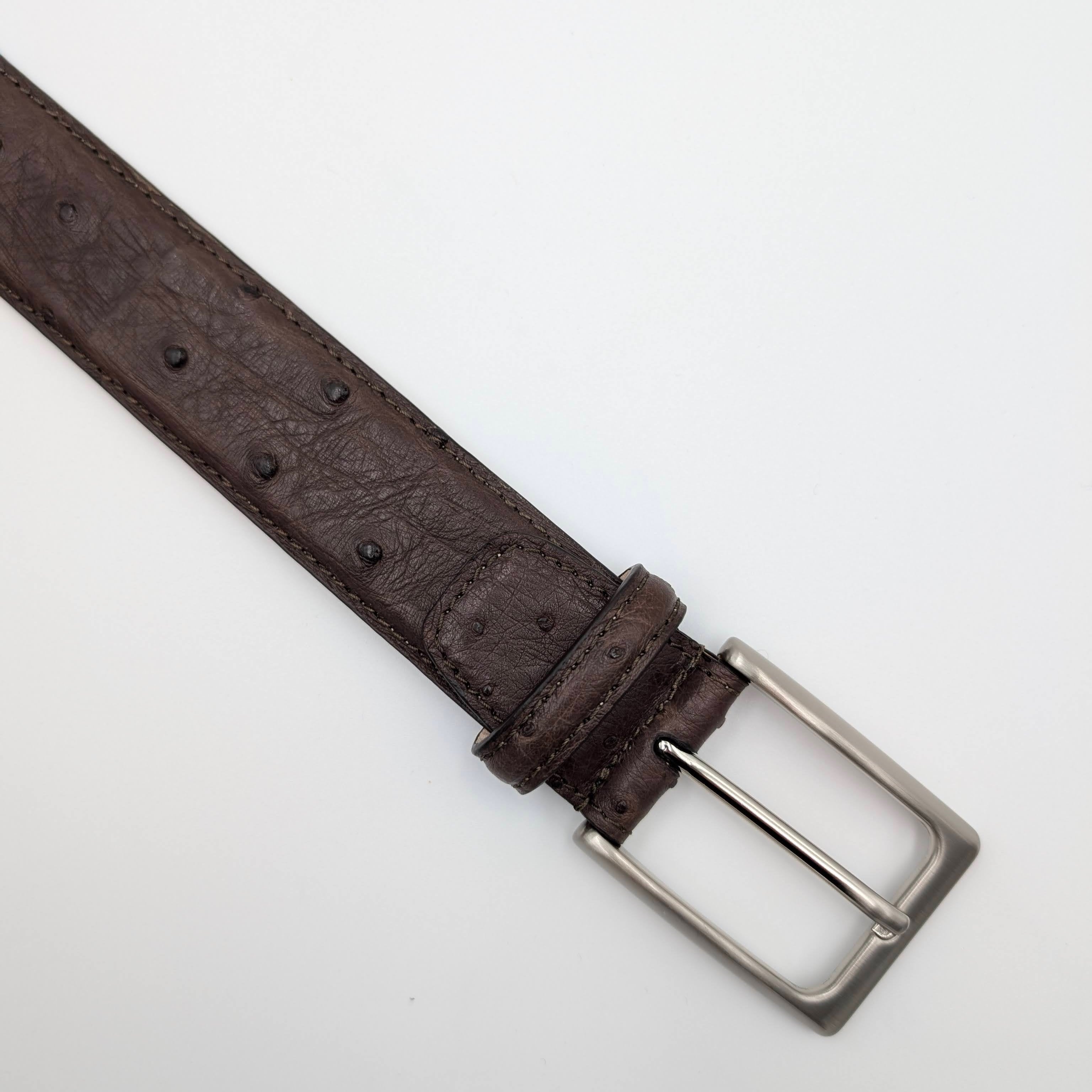 Belt Real Struzzo Dark Brown
