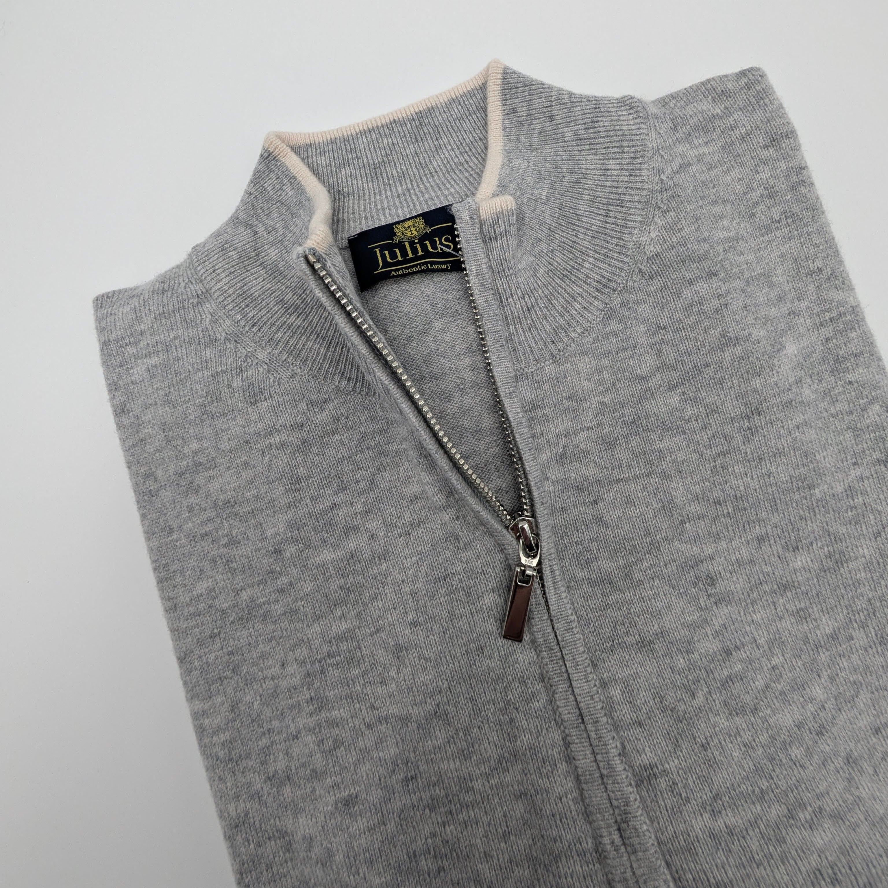 Half Zip Sweater Wool/Cashmere Light Grey