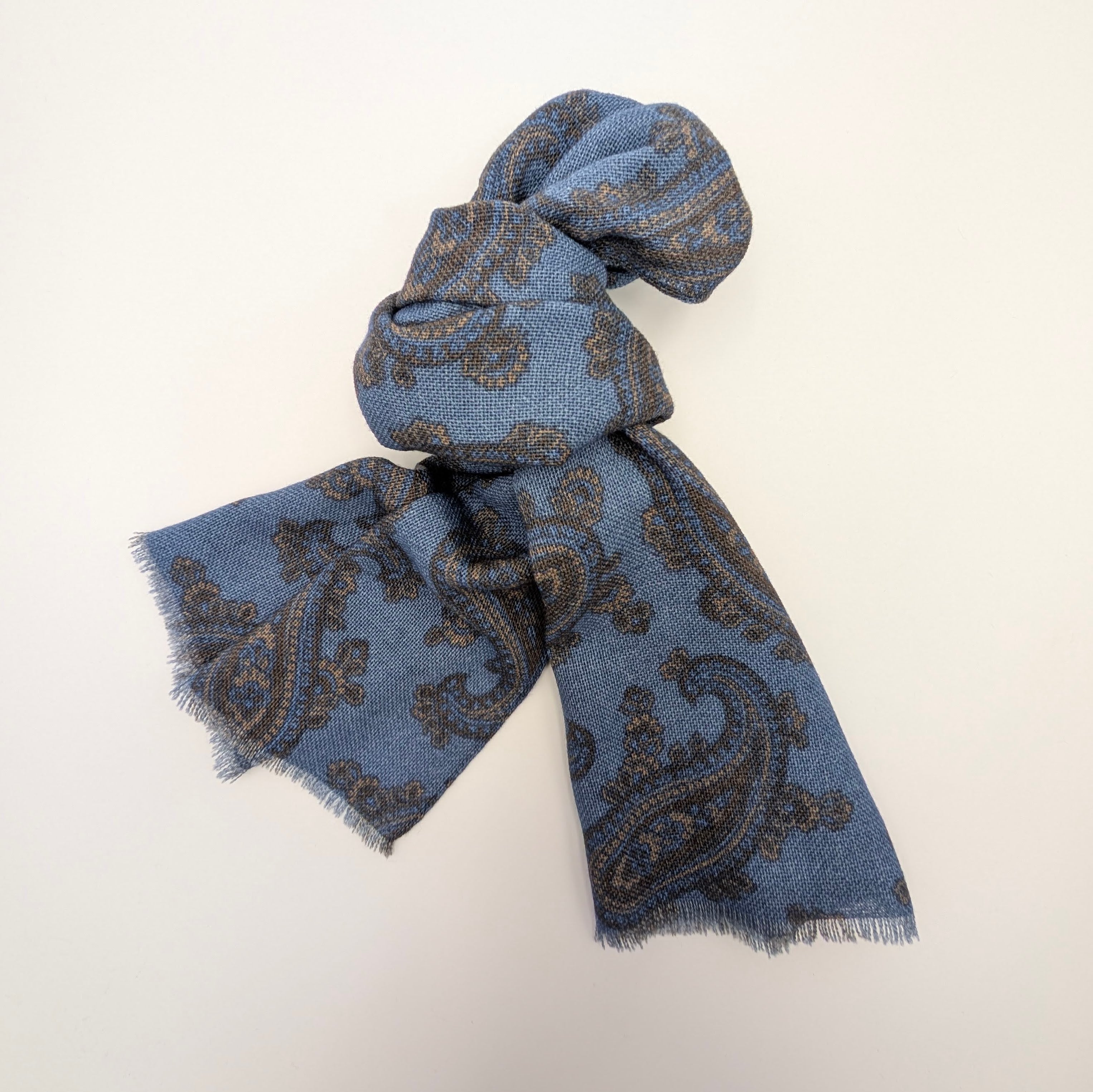 Scarf Luxury Woven Wool Blue