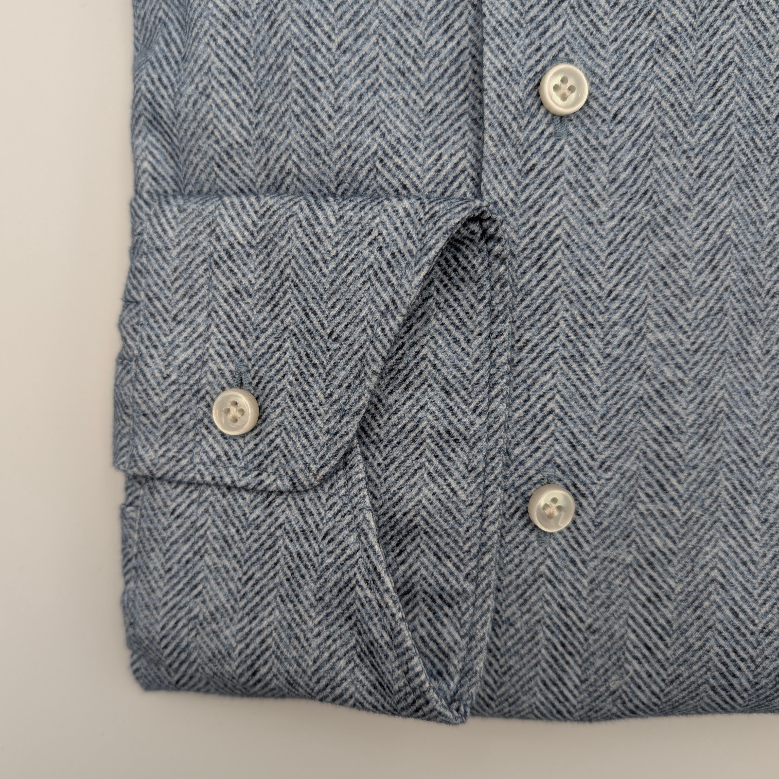 Shirt Soft Flannel Herringbone Dark Blue