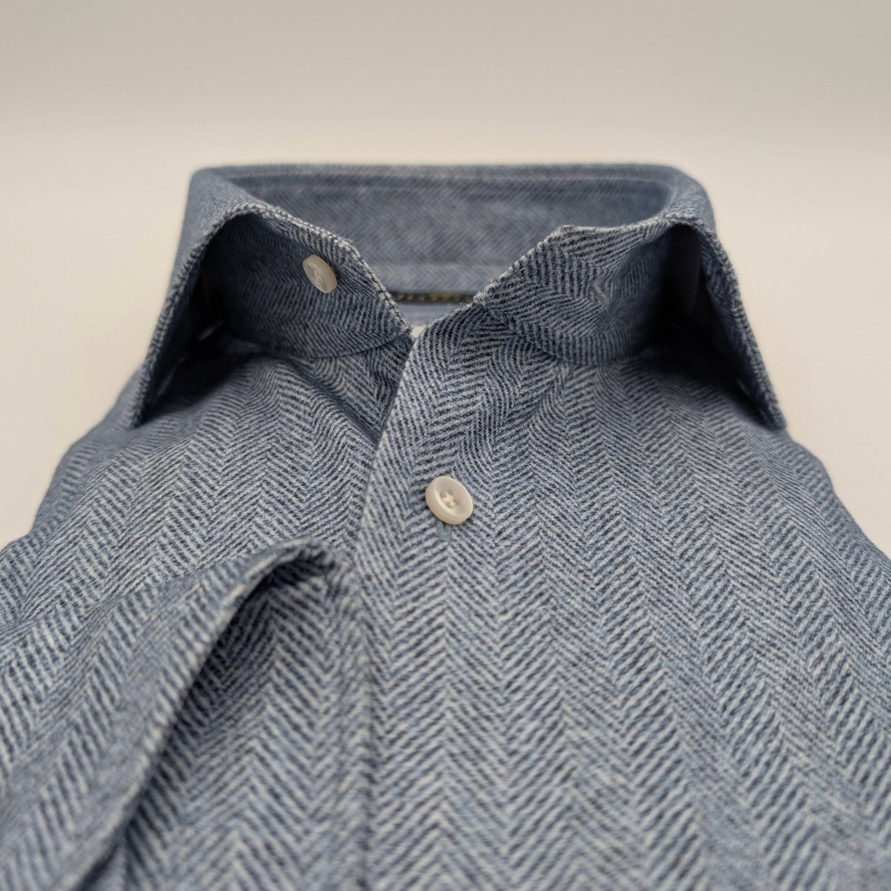 Shirt Soft Flannel Herringbone Dark Blue