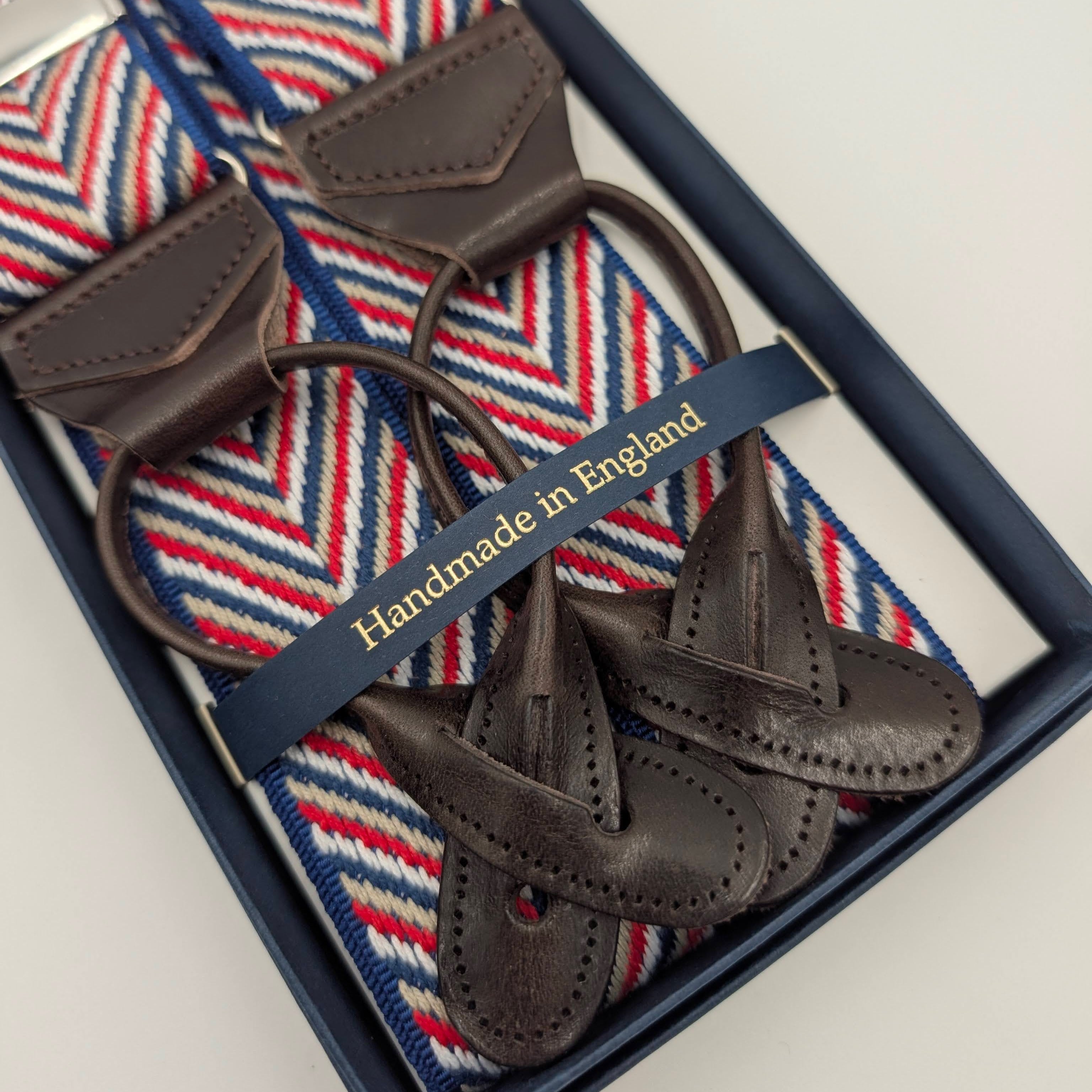 Braces Woven Aztek Fishbone Blue