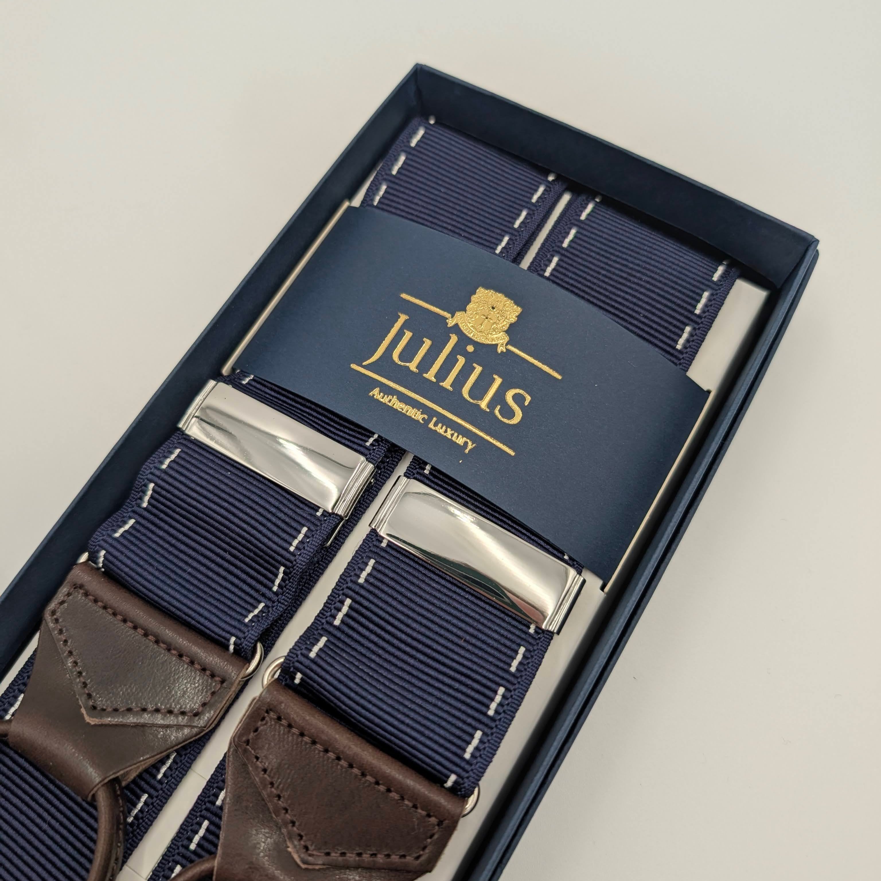 Braces White Stitch Blue