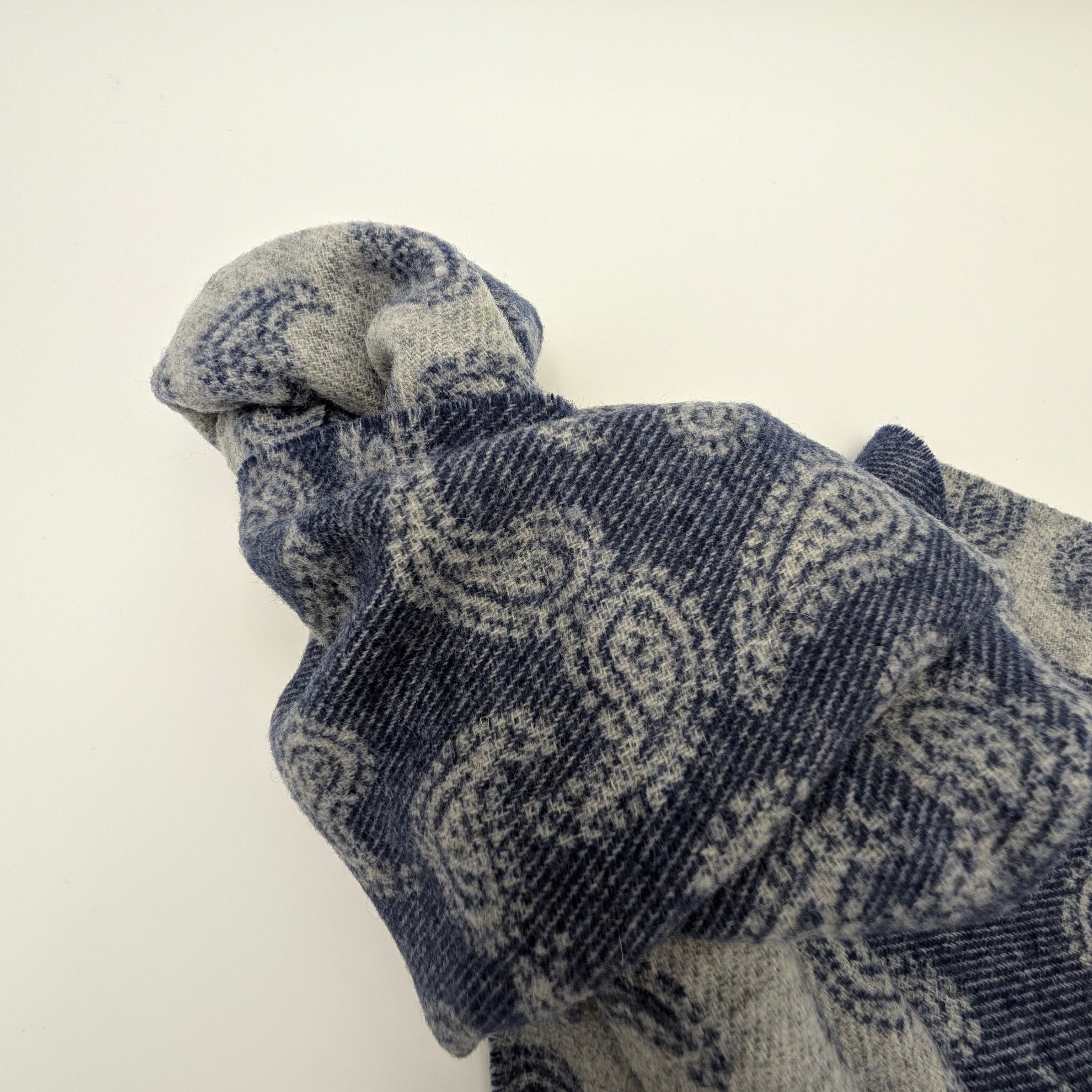 Scarf Wool/Cashmere Paisley Blue